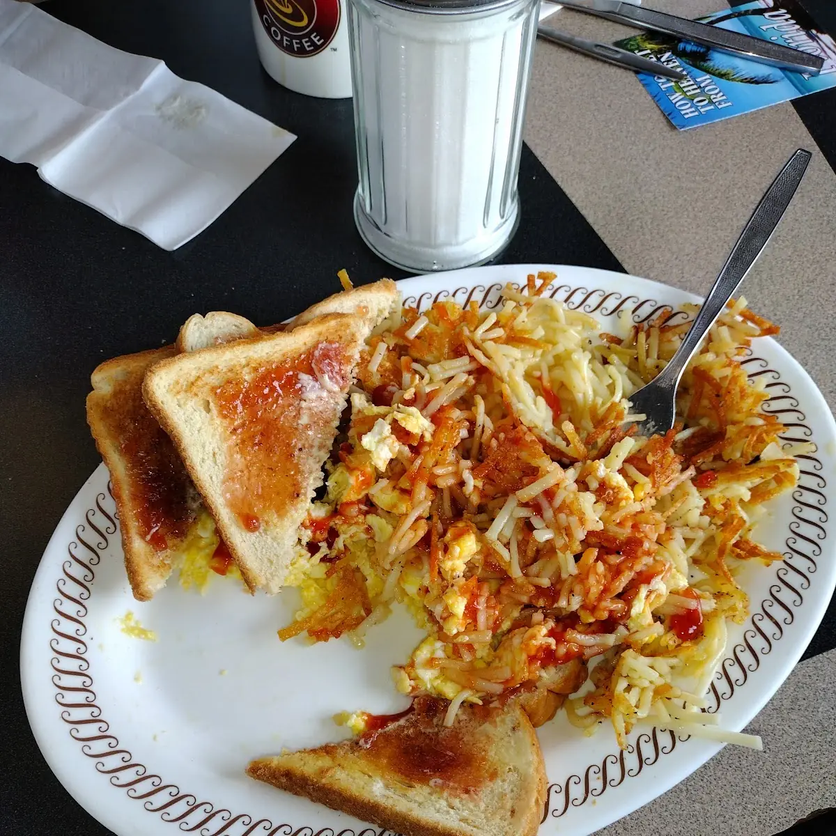 Eggs Hash Browns Toast
