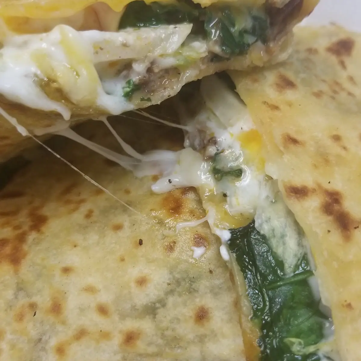 Steak Quesadilla with Spinach Added
