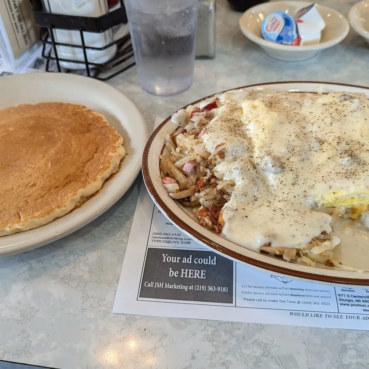 Meat Lover Skillet with a Pancake