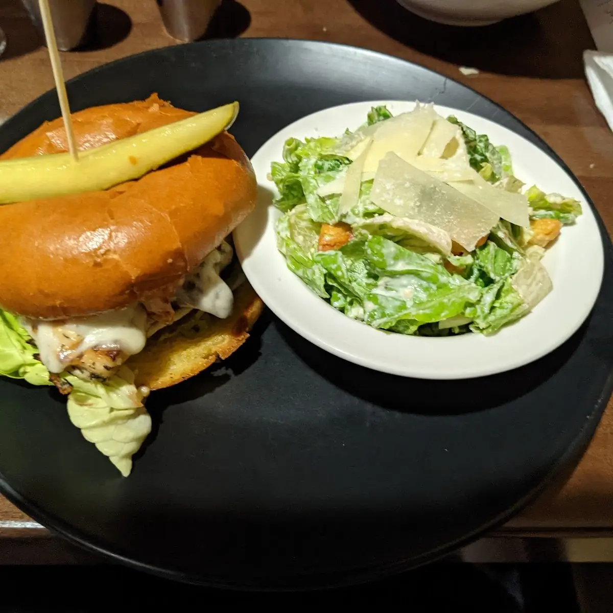Chicken Sandwich with Caesar Salad Side
