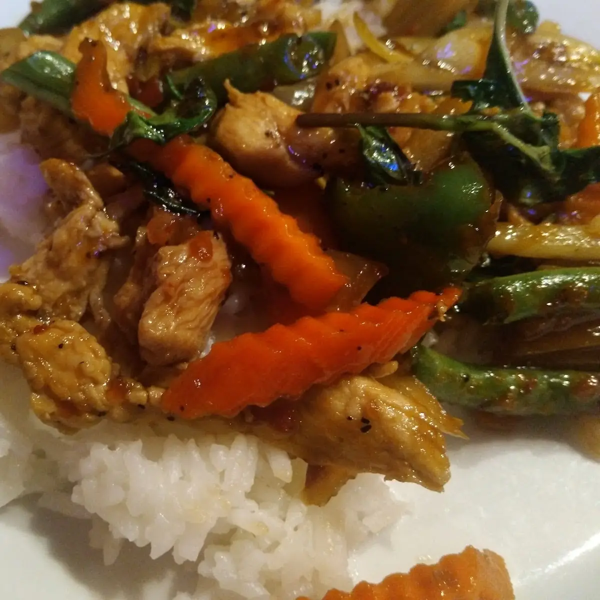 Basil Chicken Over