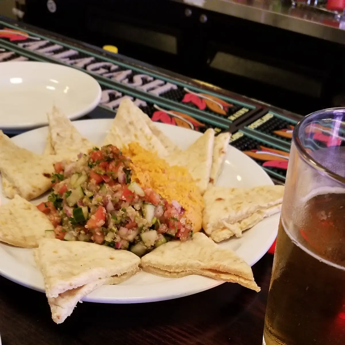 Roasted Red Pepper Hummus and Pita