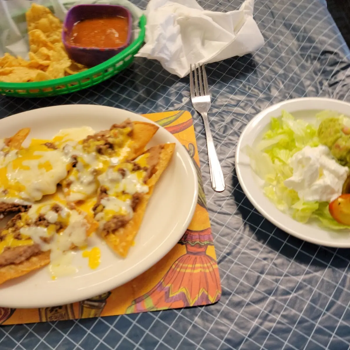 Bean and Cheese Nachos with Condiments
