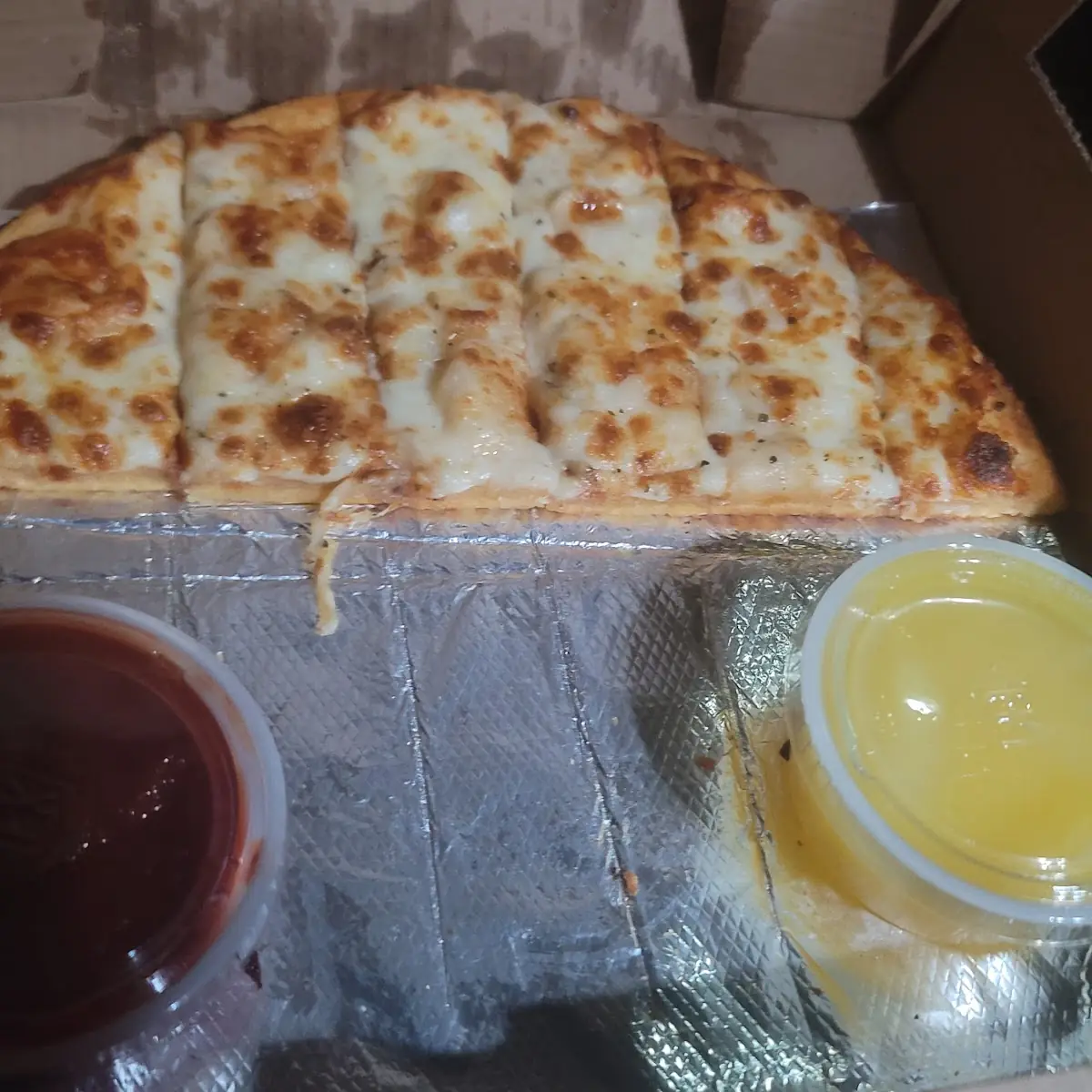 Small Cheese Bread Half Eaten