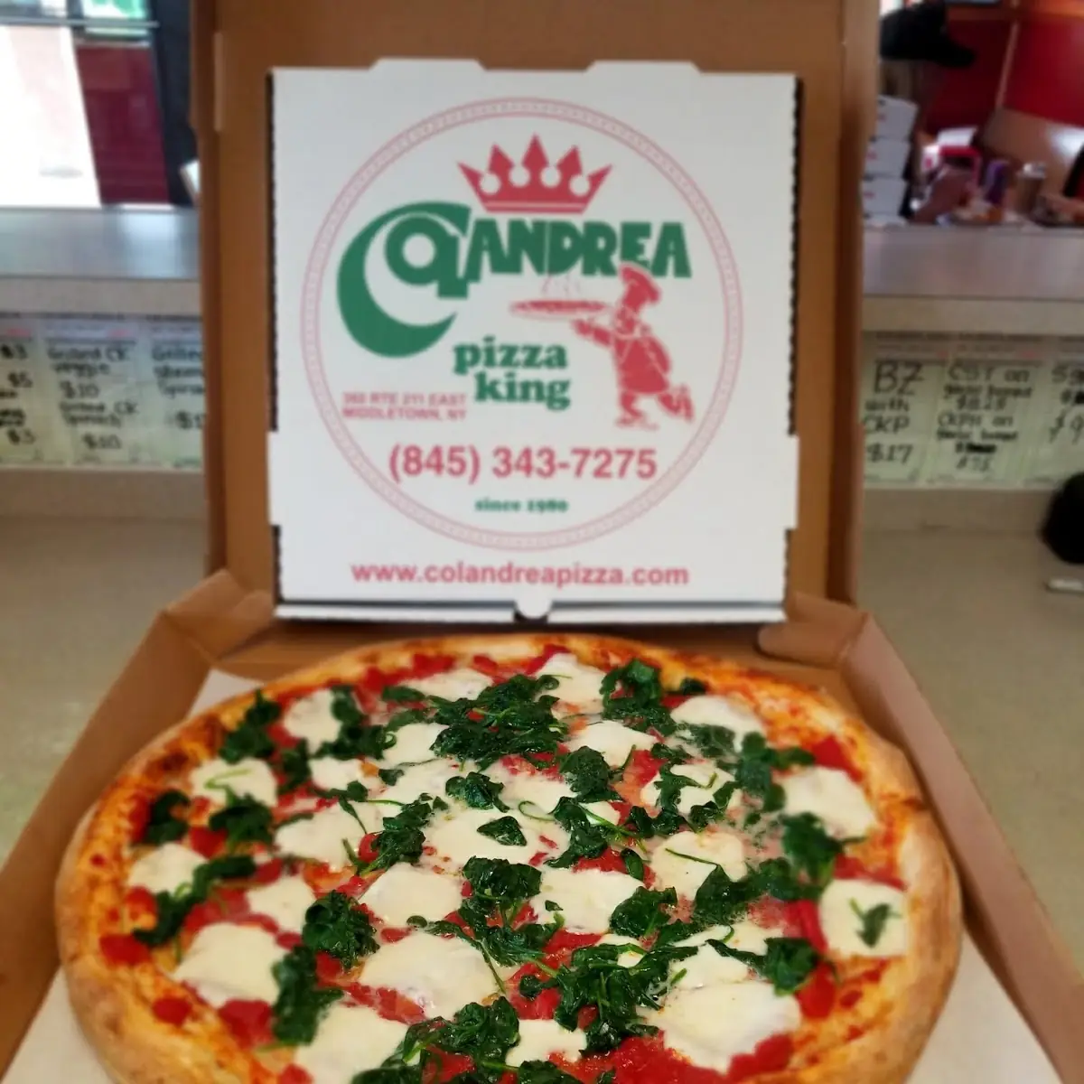 Pizza Margherita with Spinach