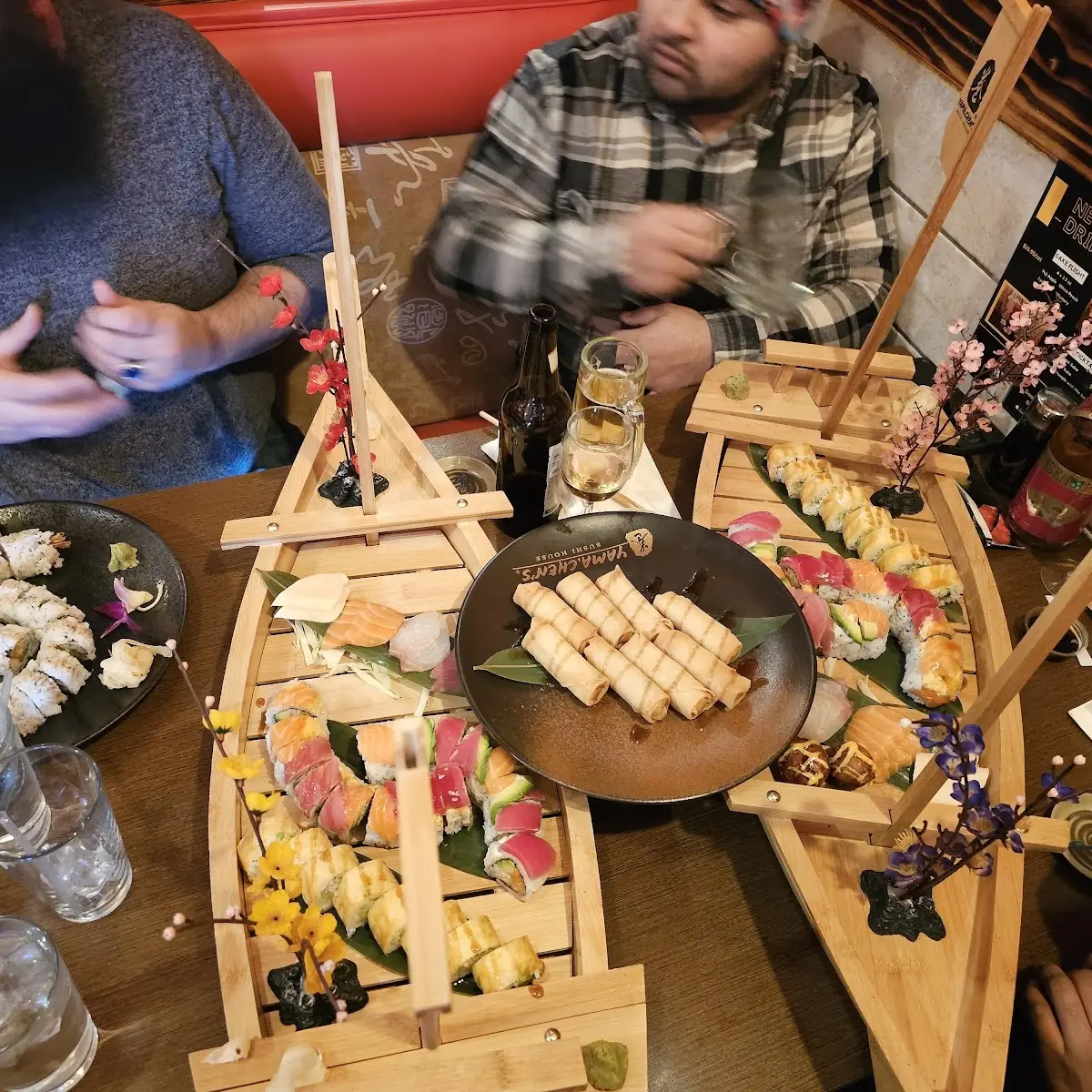 Boat 2 Spring Rolls 2 Rolls of Sushi