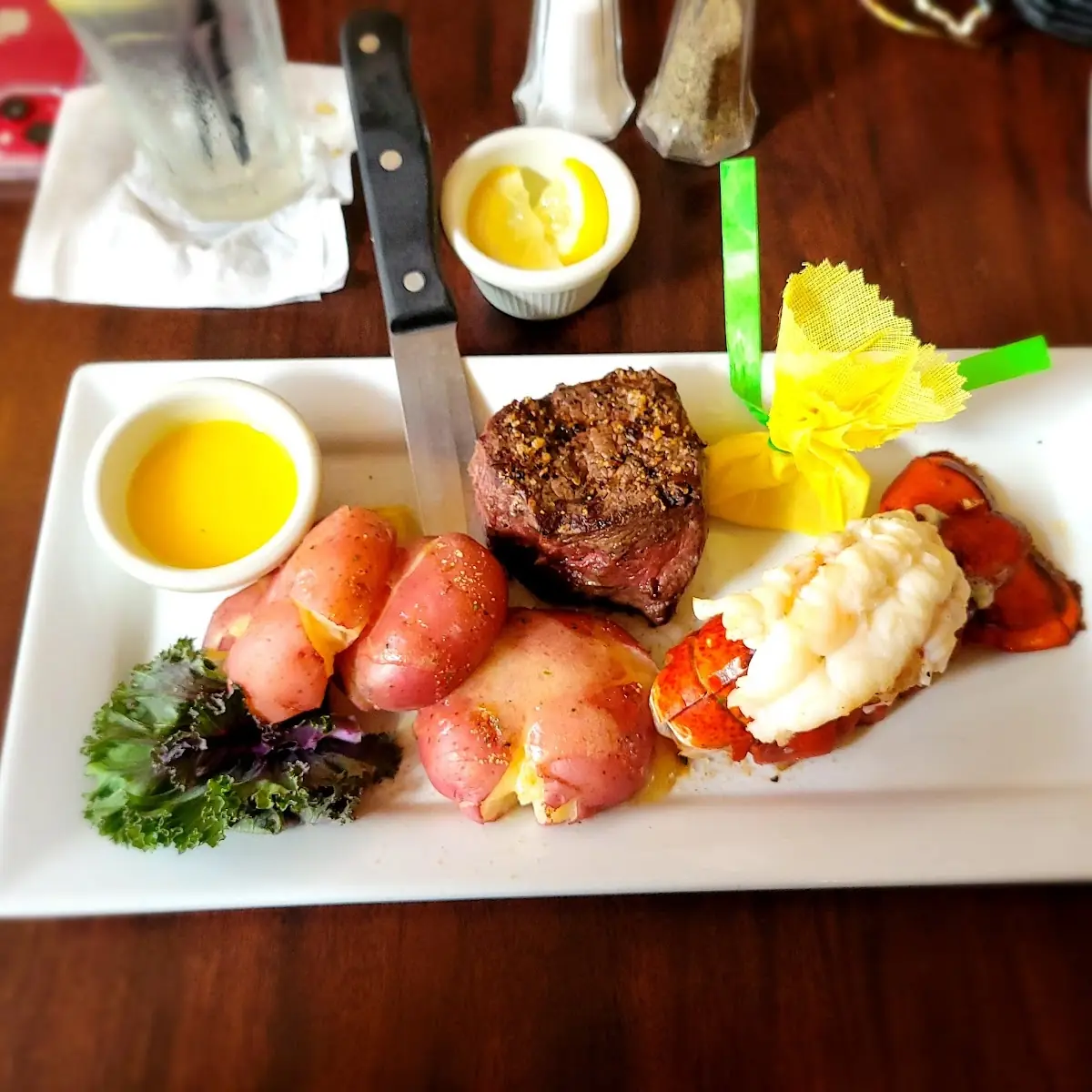 Steak and Lobster Tail Dinner