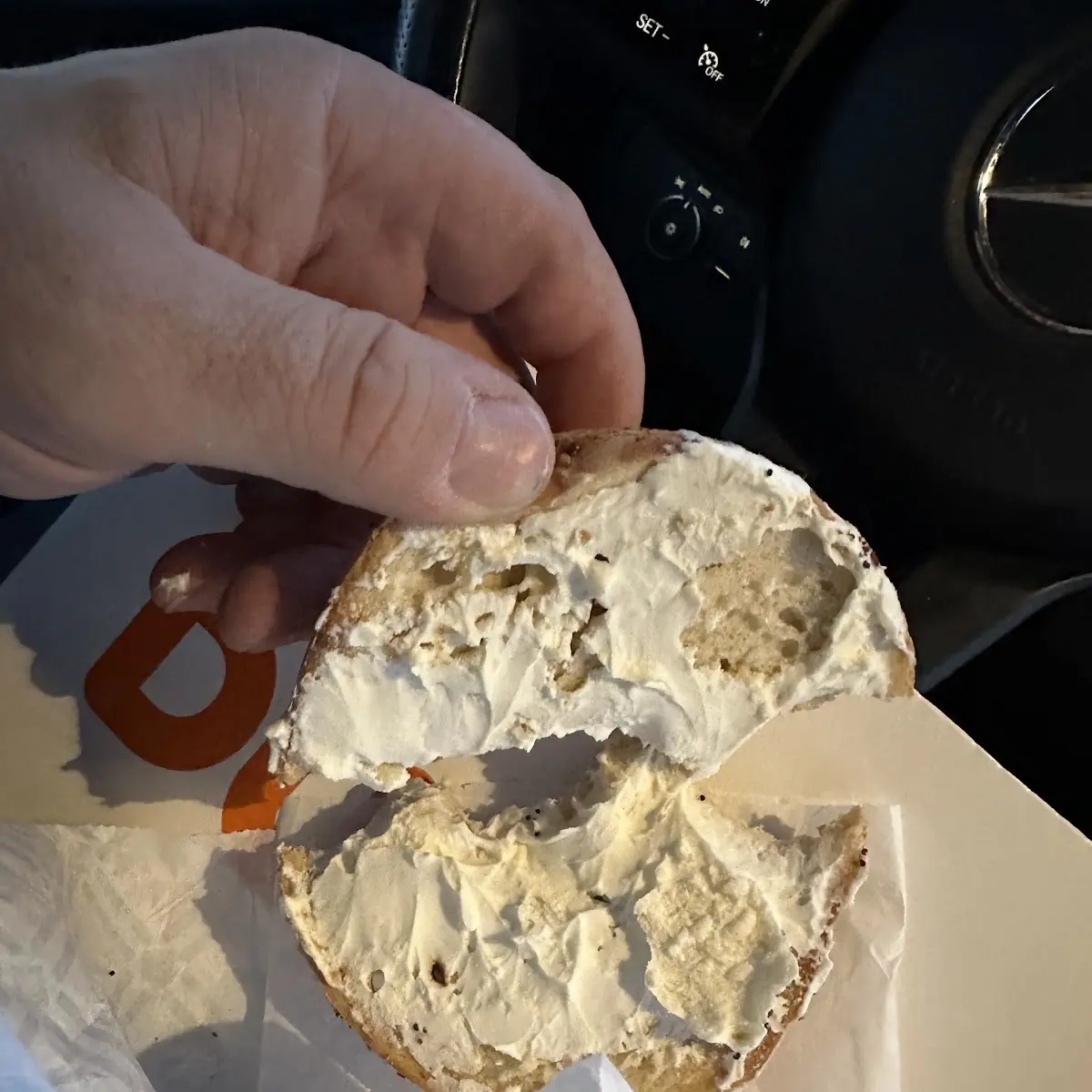 Non Toasted Everything Bagel with Cream Cheese
