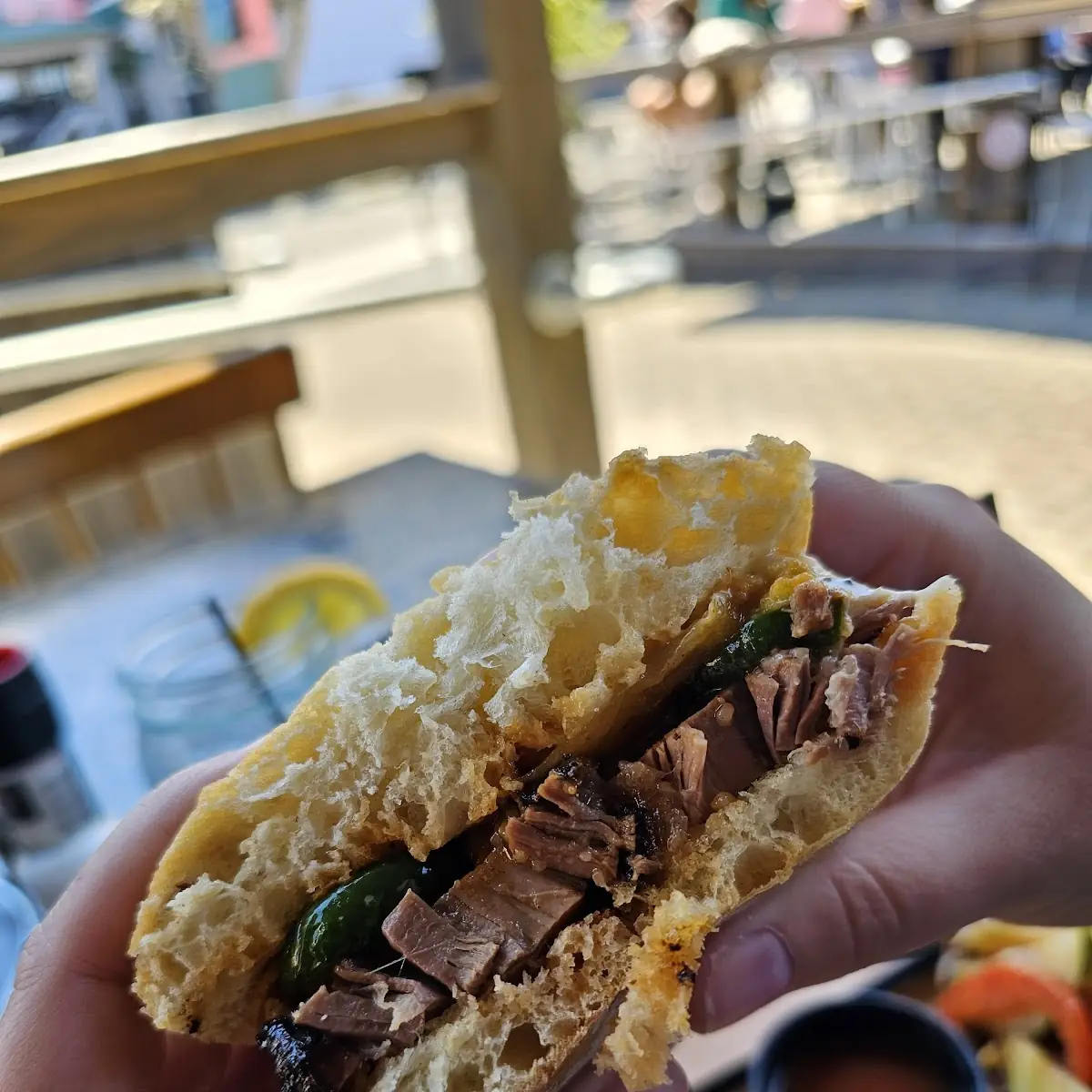 Brisket Sandwich & Cucumber Salad