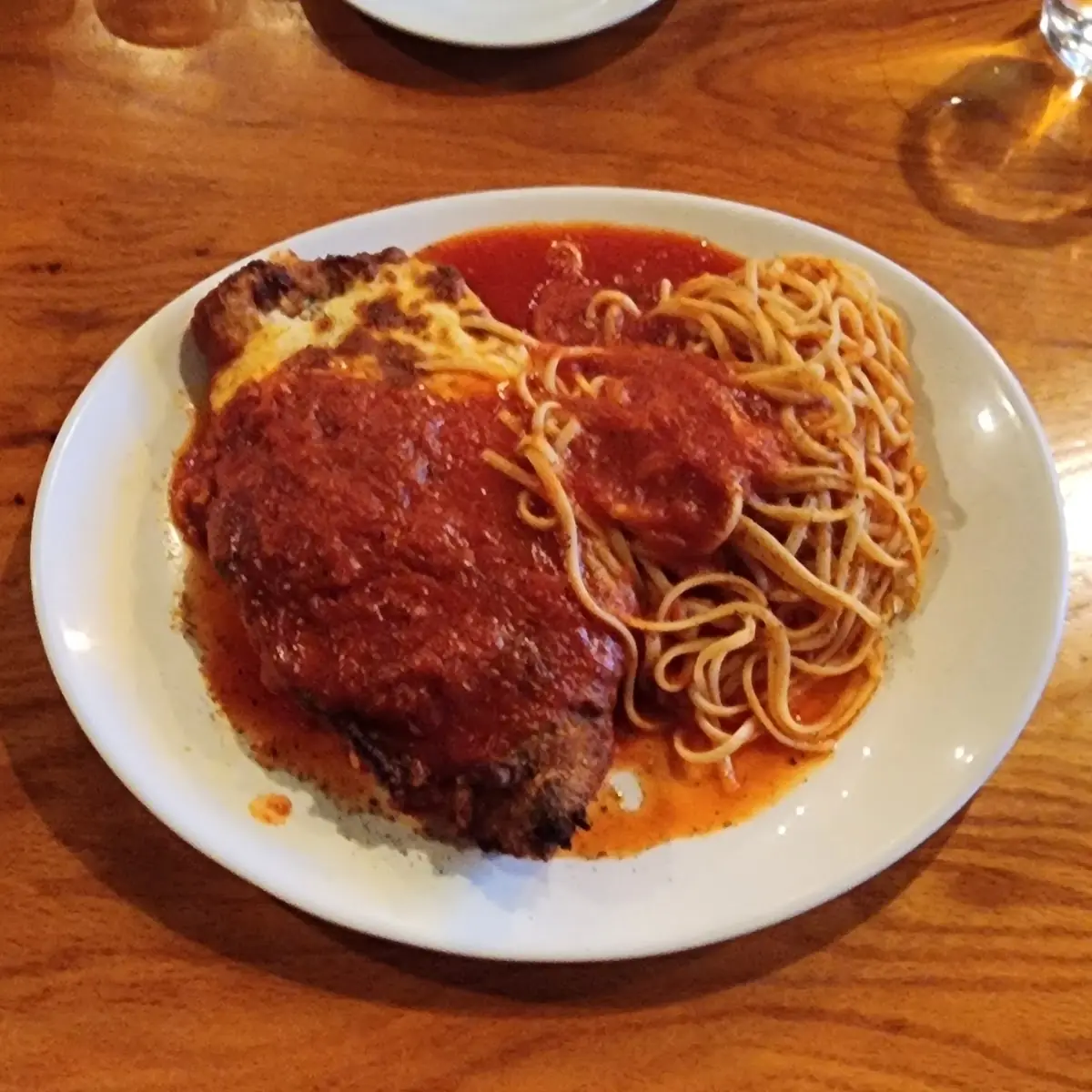 Chicken Parmigiana with Pasta and Marinara