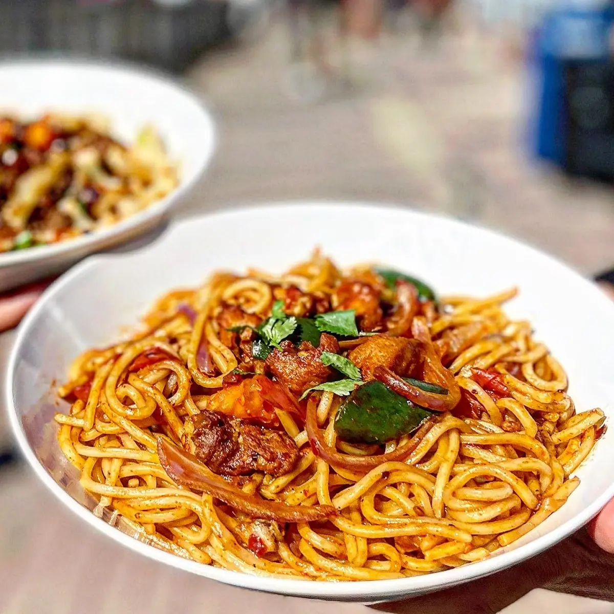 Hot Oil- Seared Noodles
