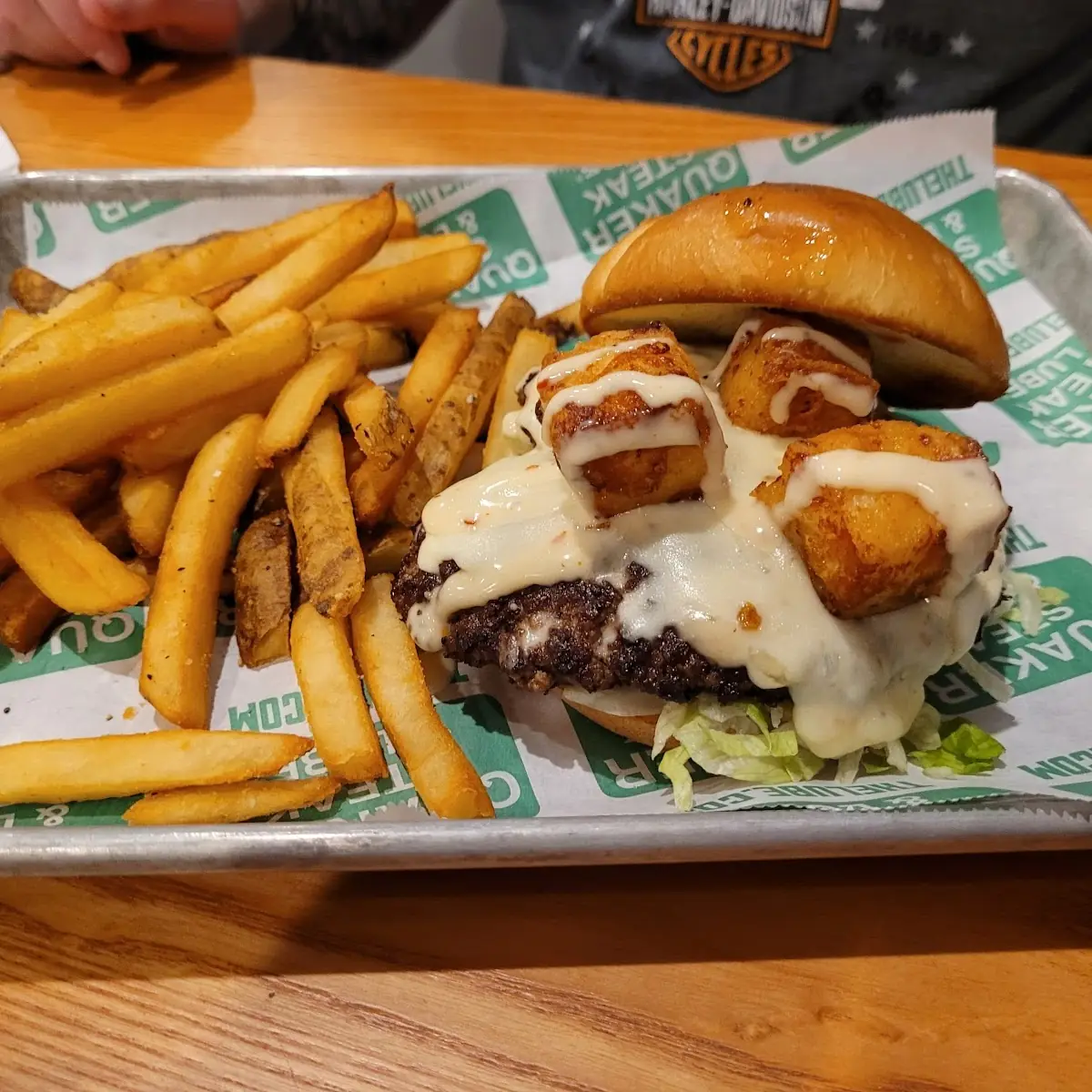 Garlic Parmesan Cheese Curds Smash Burger