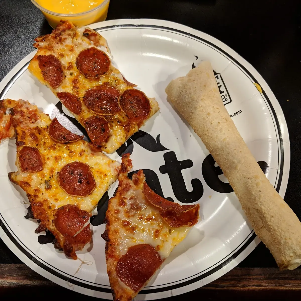 Spicy Pepperoni Pizza and Breadsticks
