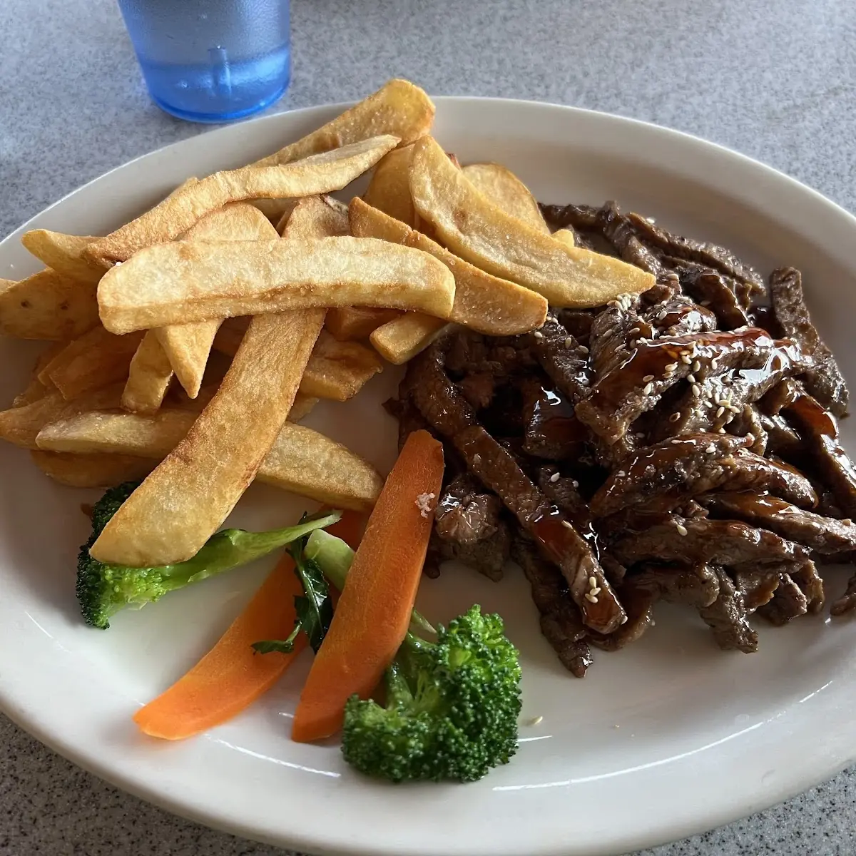 Beef Teriyaki and Fries