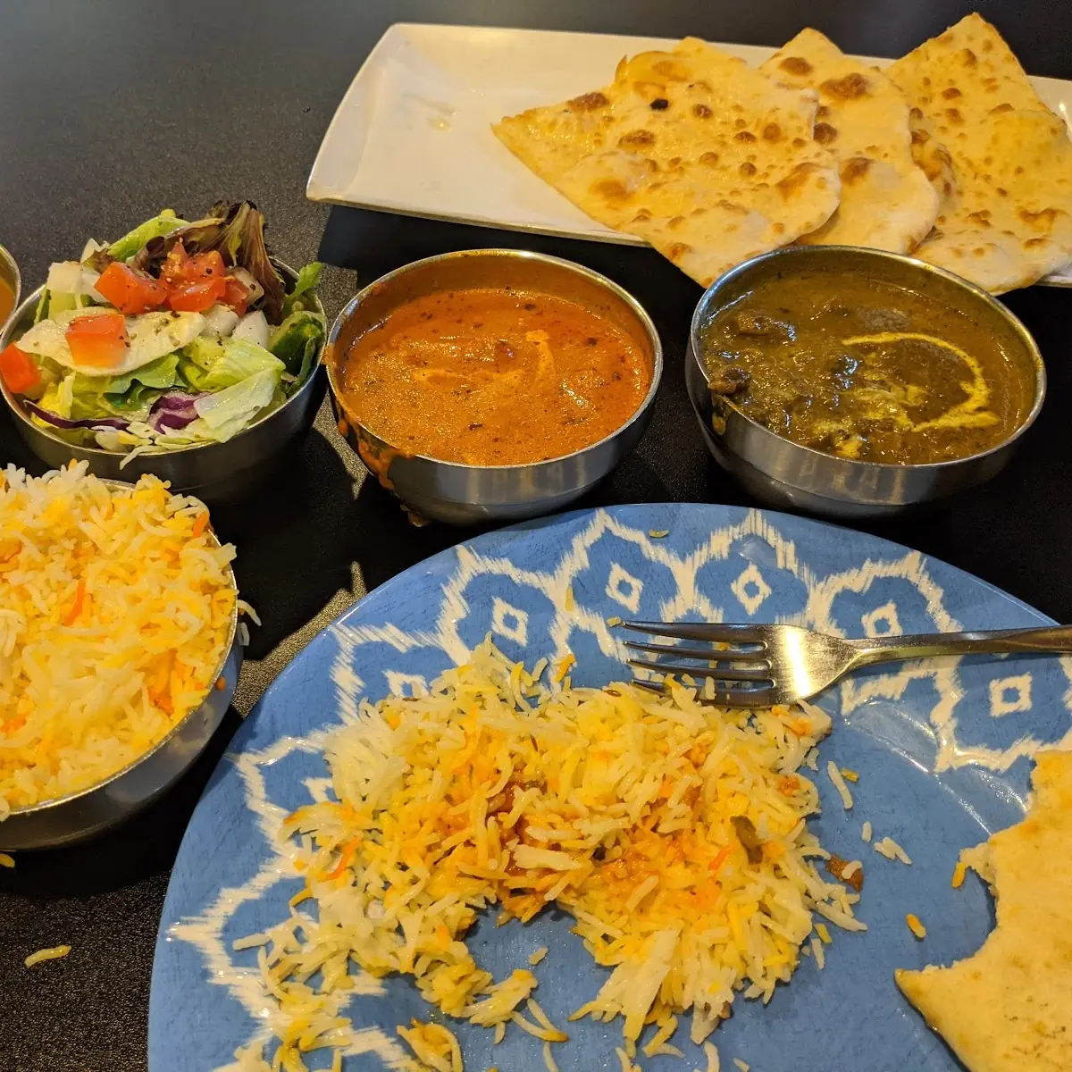 Beef Palak Mango Chutney Mango Rice