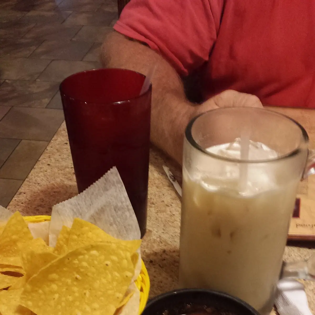 Chips Salsa and Horchata