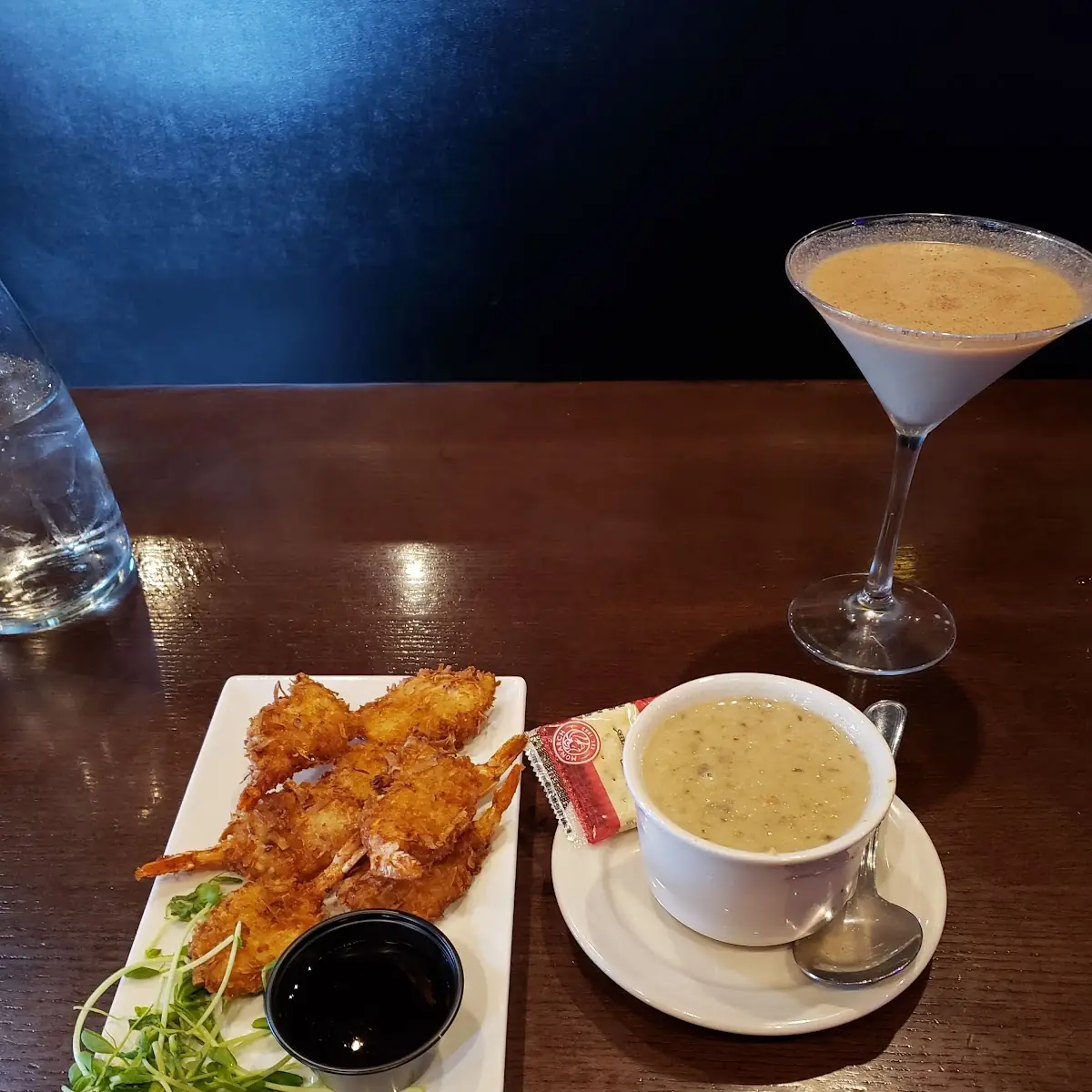 Coconut Shrimp and Soup Du Jour