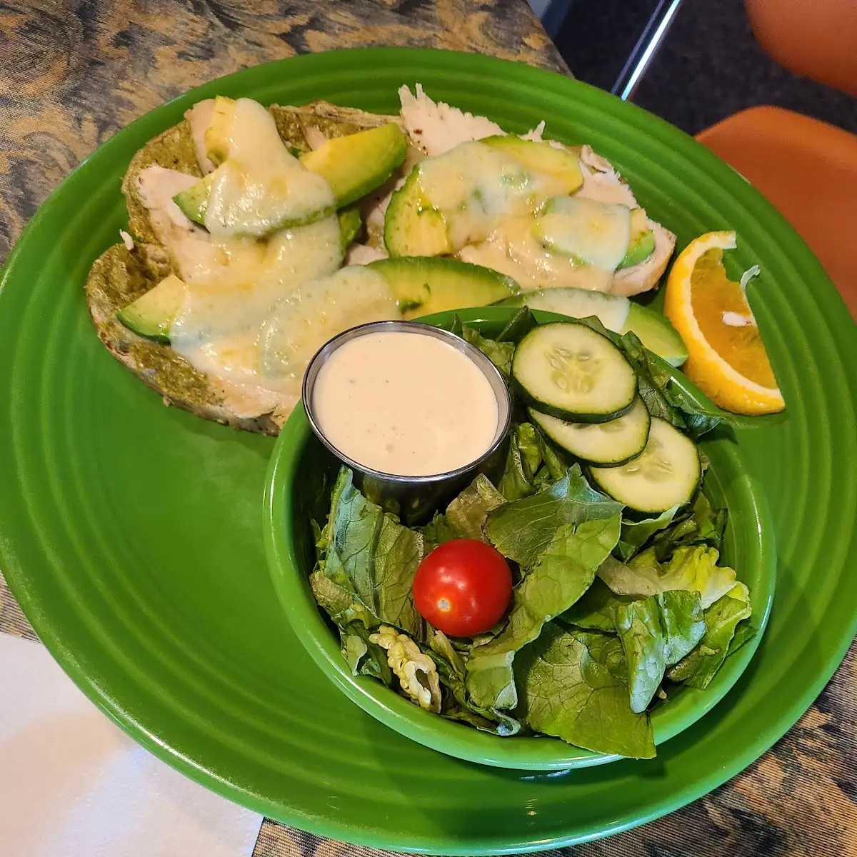 Avocado Melt with Green Salad