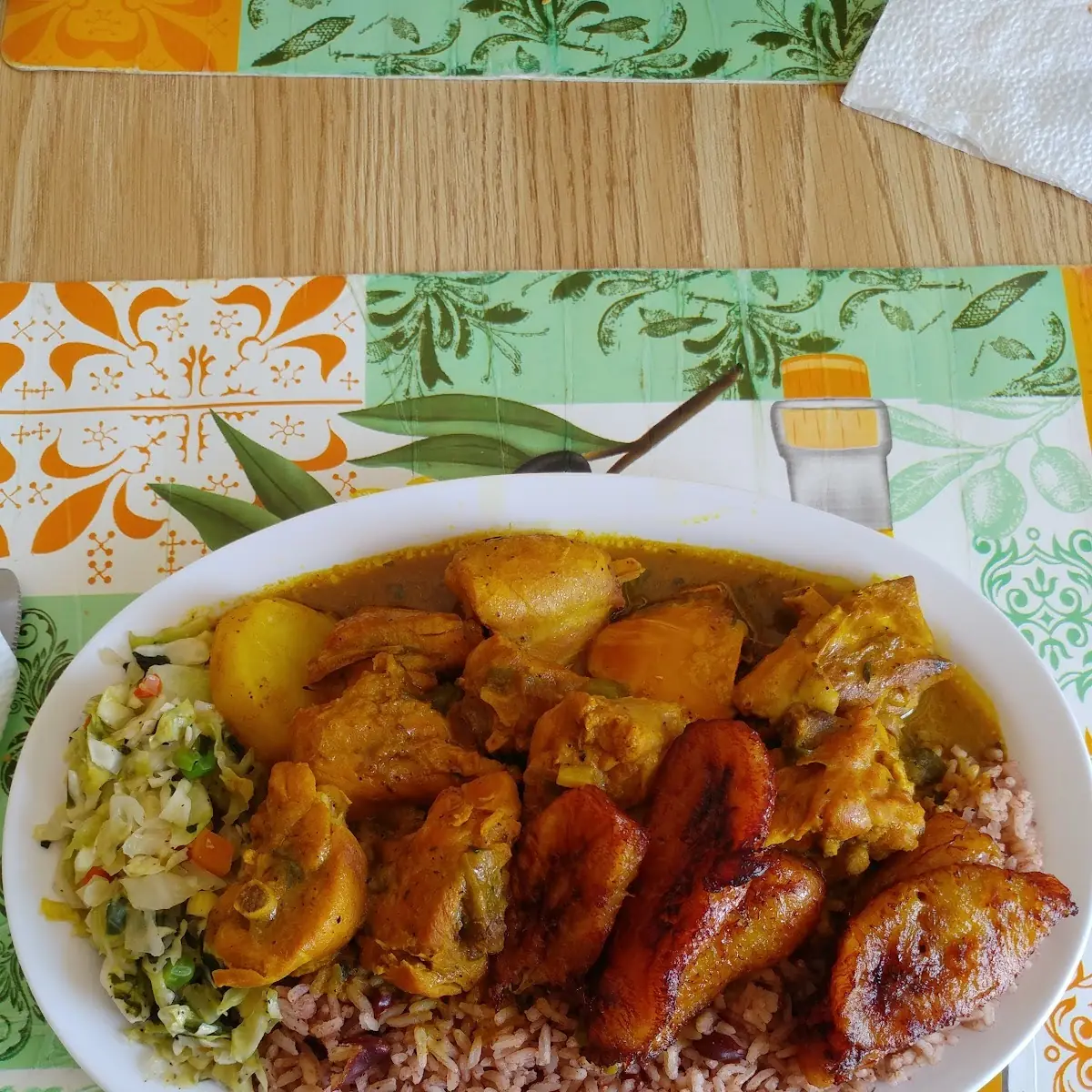 Steamed Vegetable & Fried Plantain