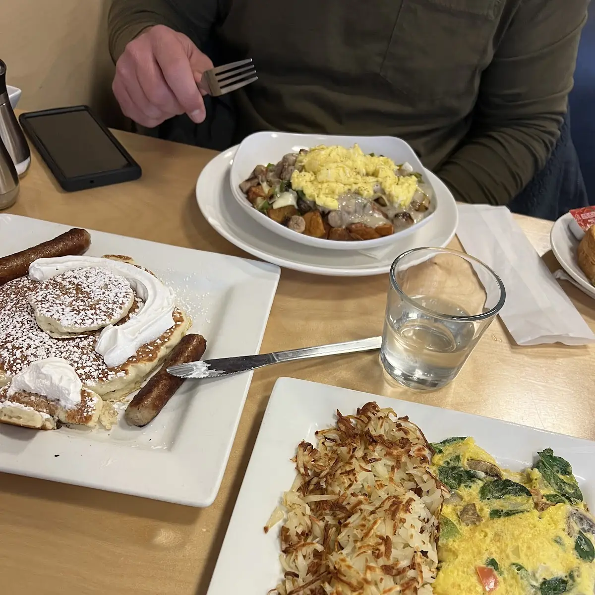 Spinach Avocado Omelette with Hash Browns