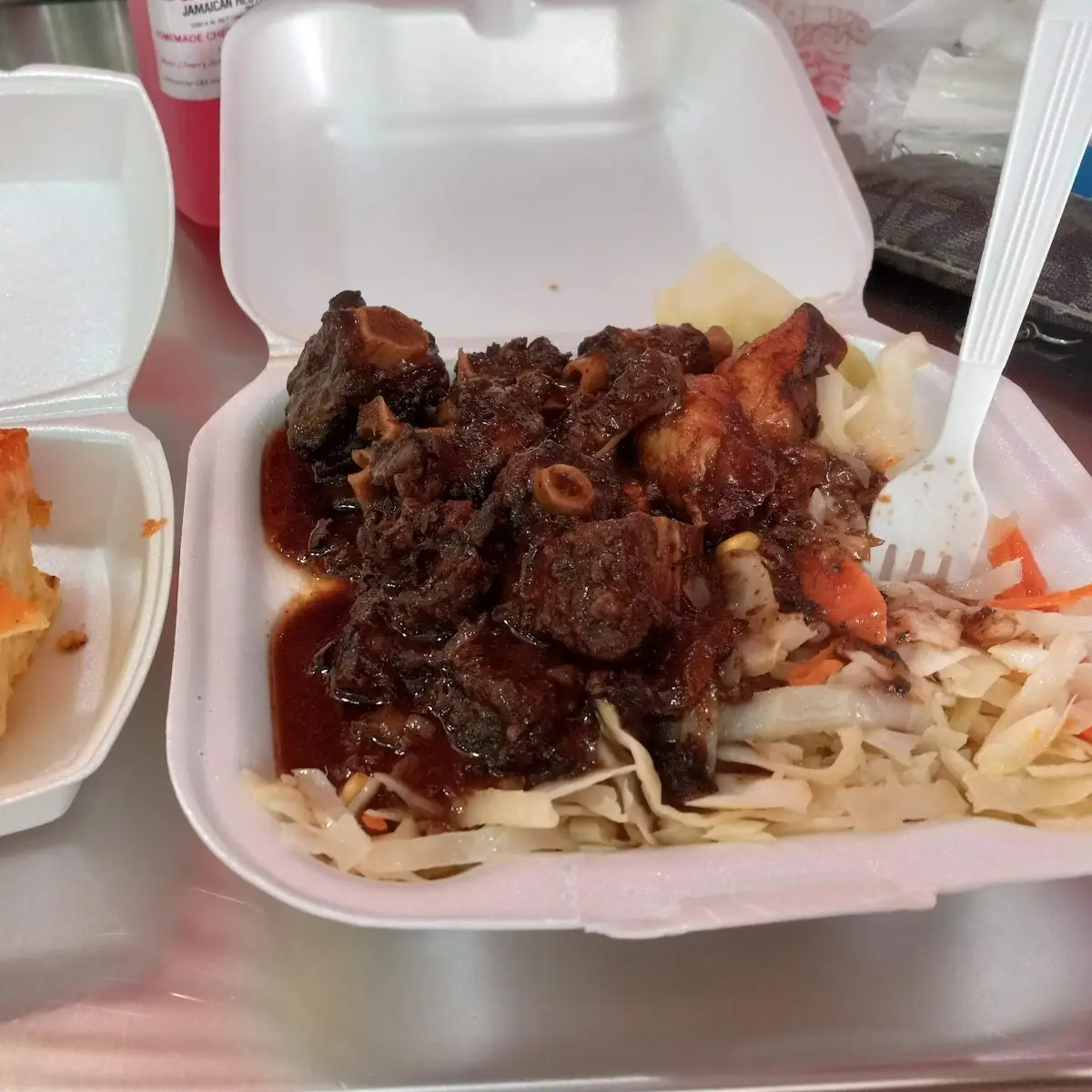 Oxtail Veggies and Mac and Cheese