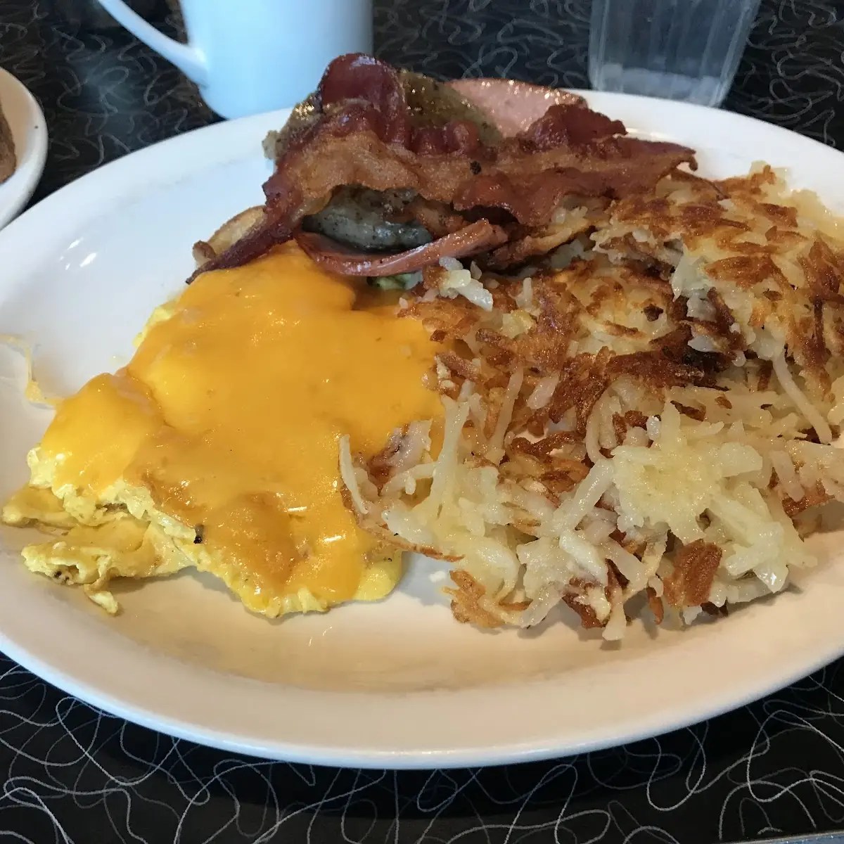 Eggs Hash Browns and Bacon
