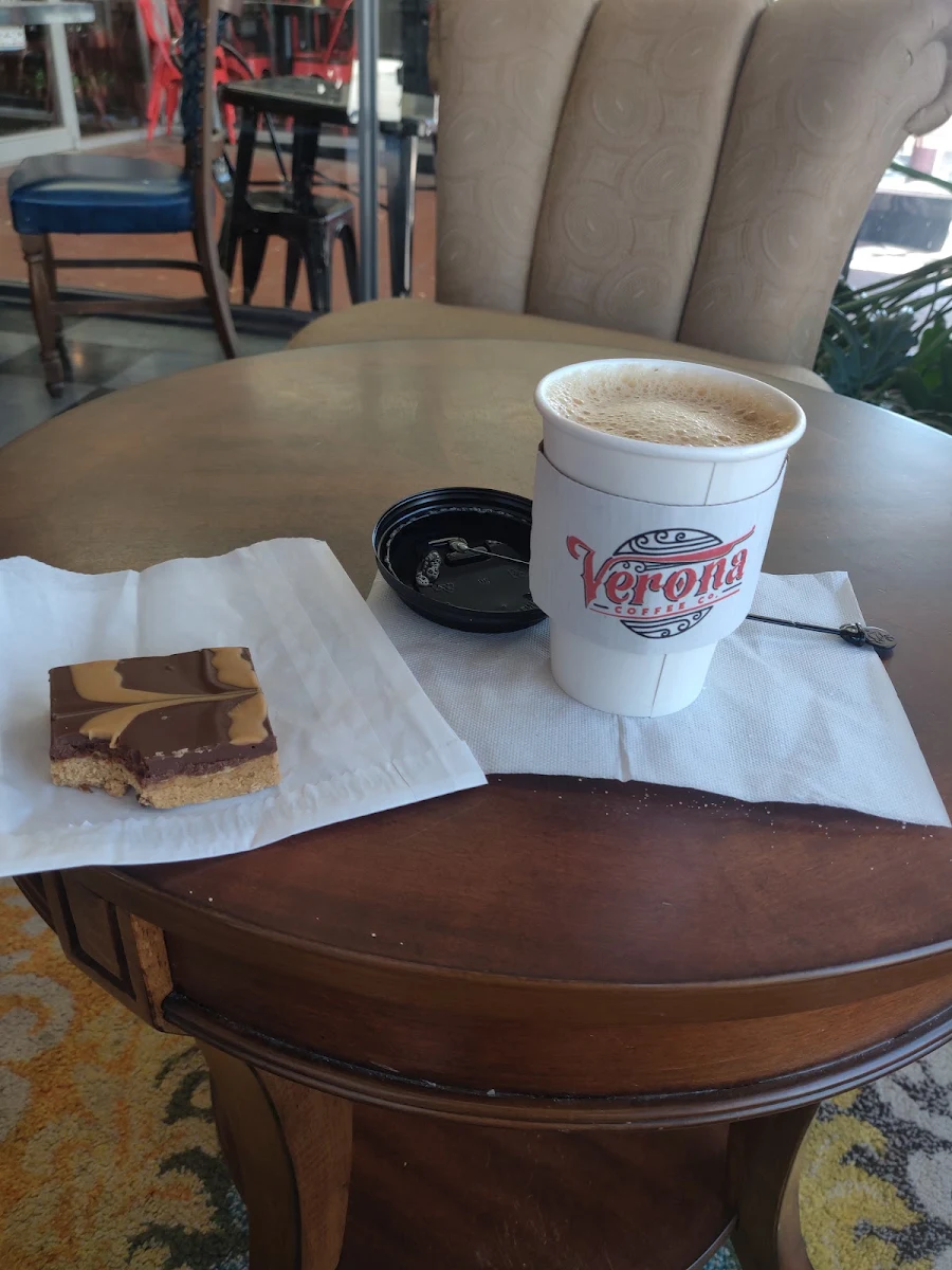 Peanut Butter Bar and Coffee