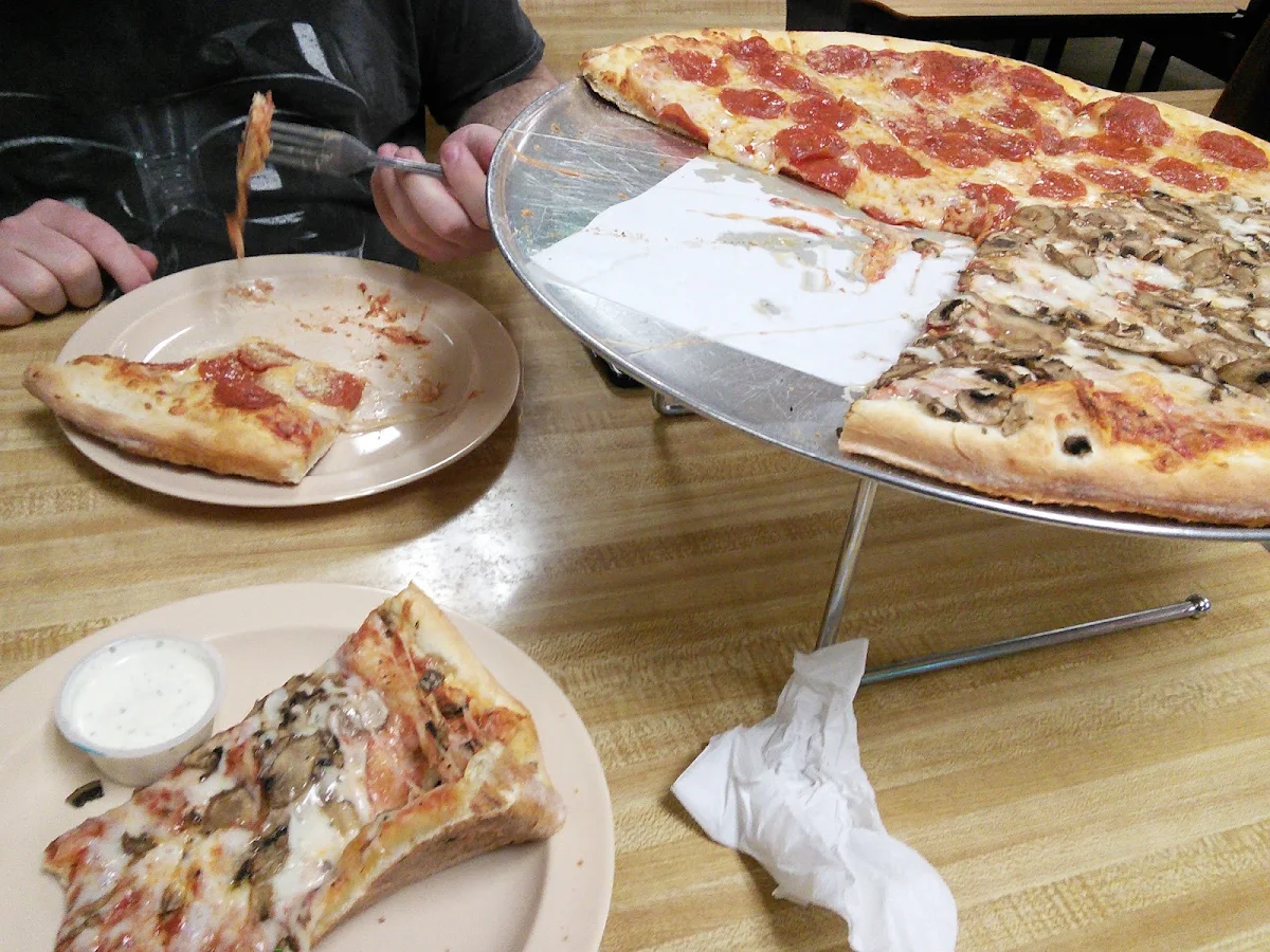 Half Pepperoni Pizza Half Mushroom Pizza