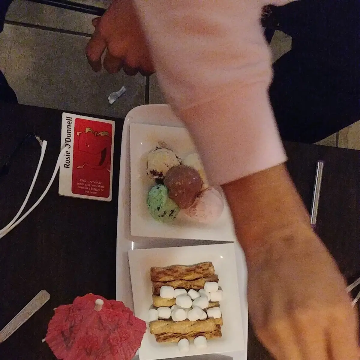 Ice Cream Parfait and Chocolate Fondue