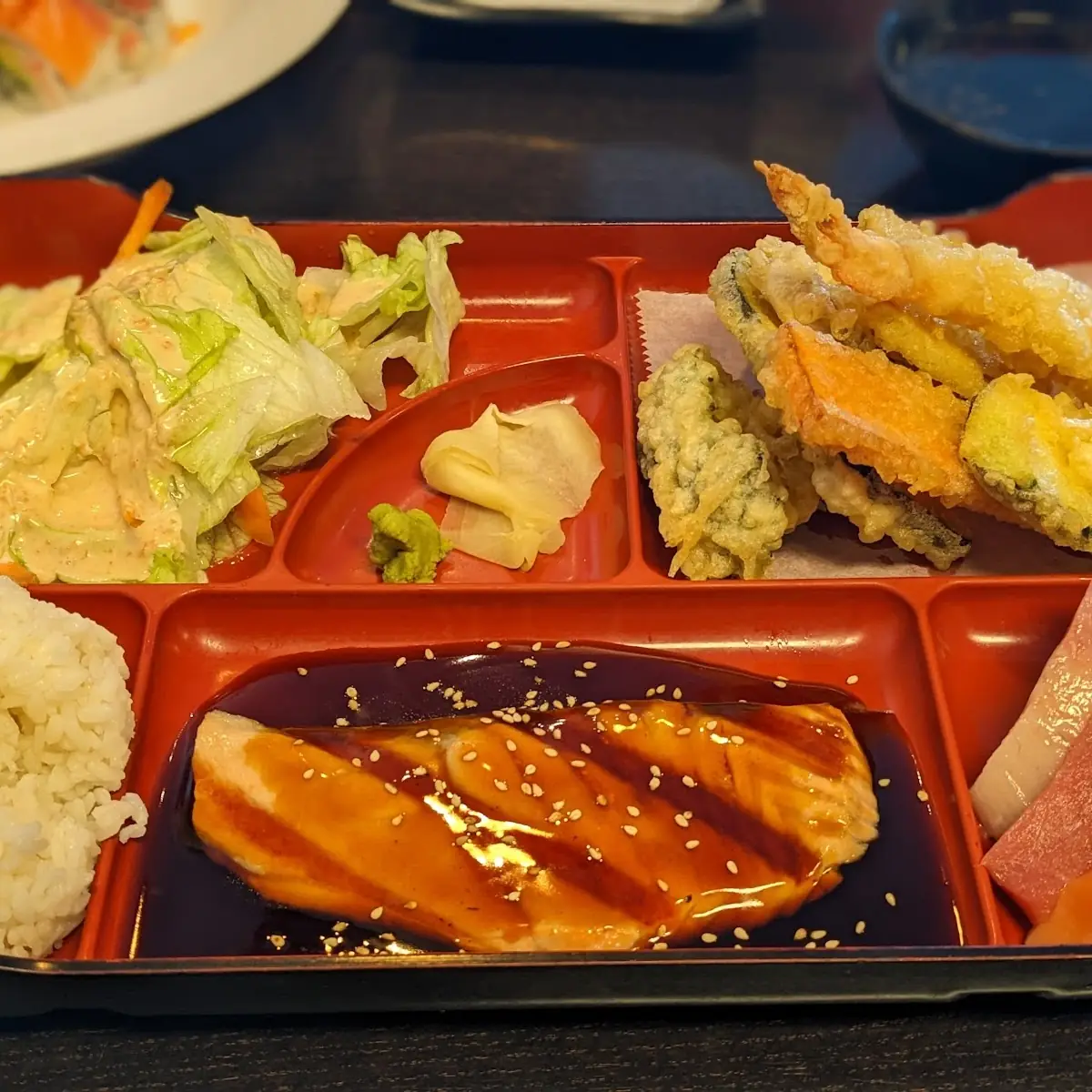 Bento Box with Salmon Sashimi