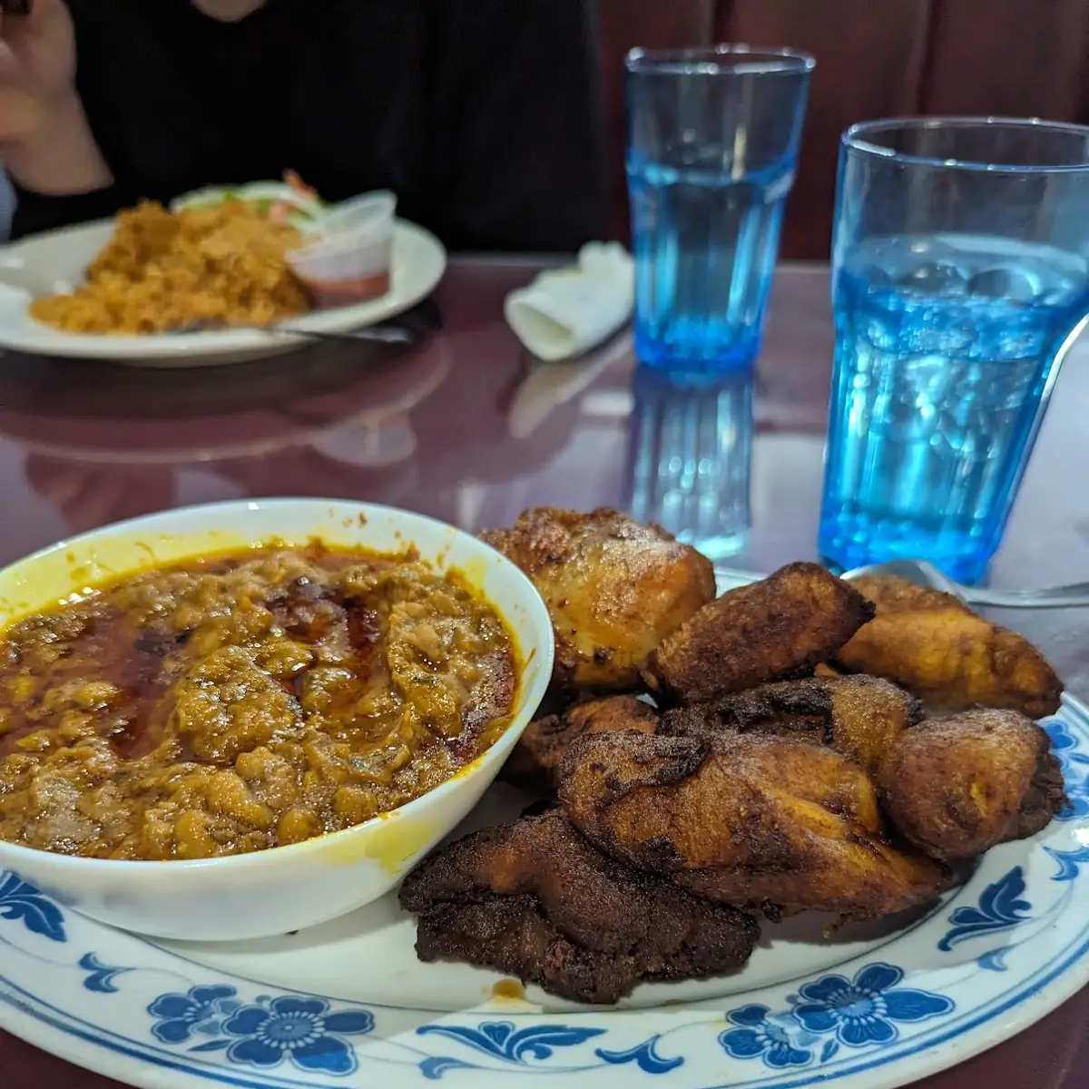 Fried Plantains and Beef Stew