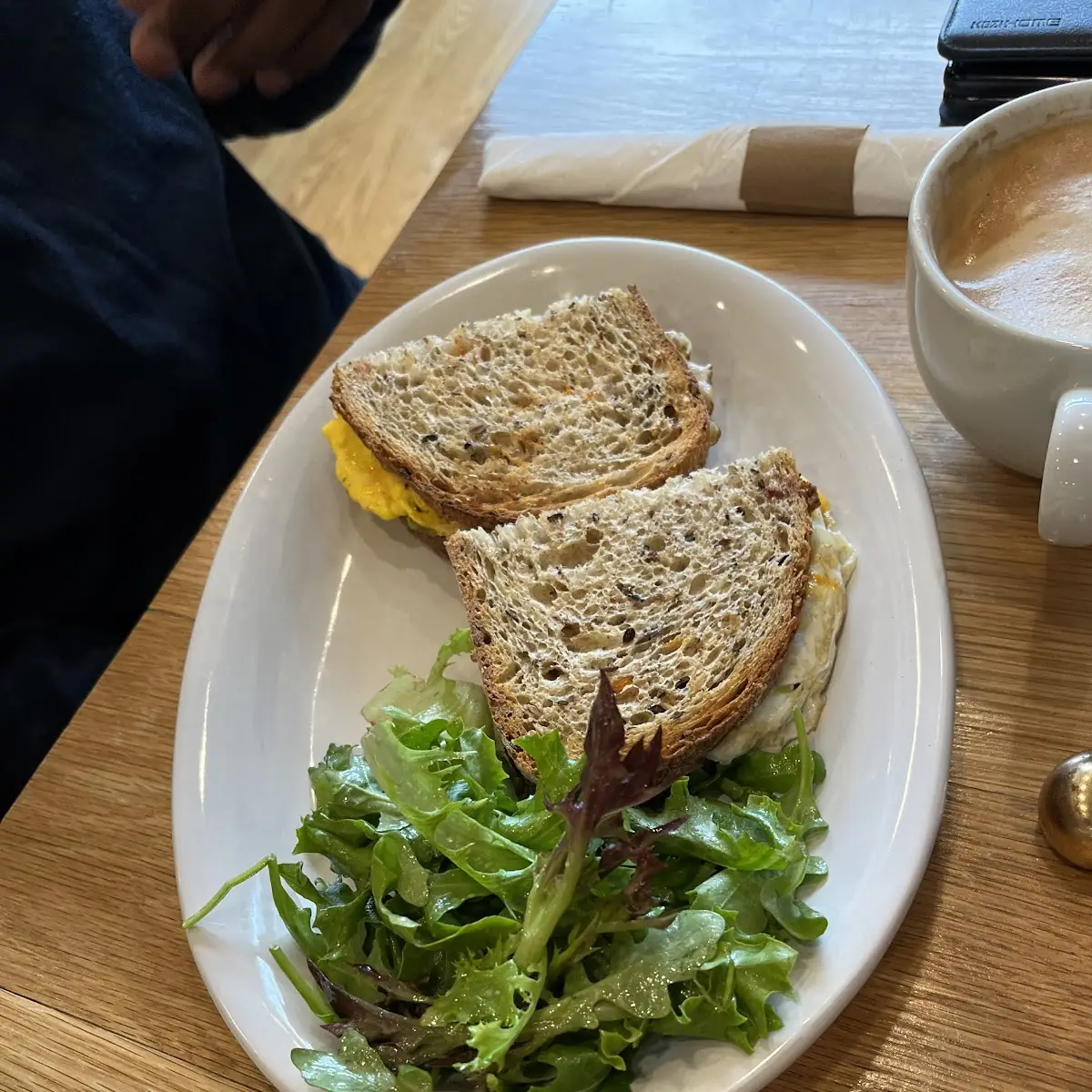 Breakfast Sandwich and Salad