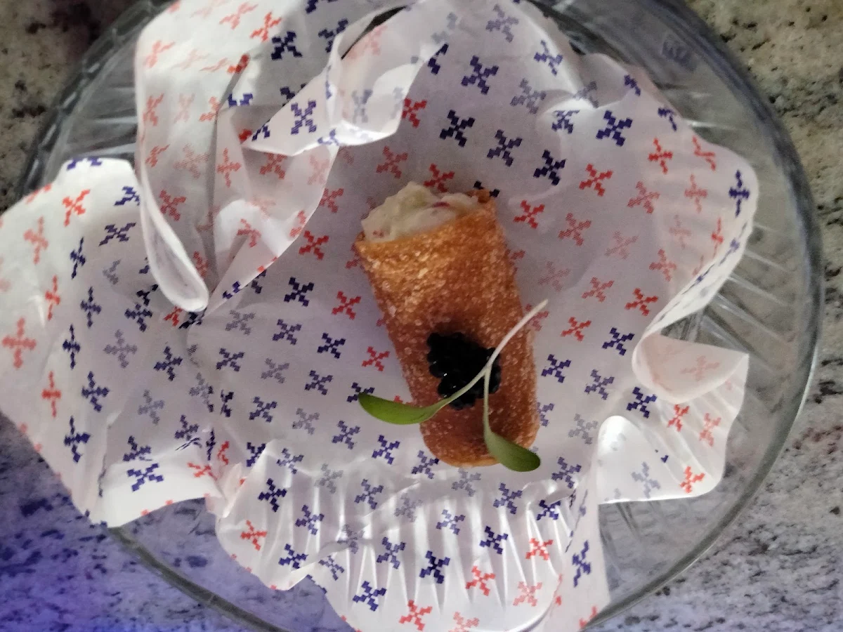 Kingfish Belly Aguachile Cannoli, Pincho Disco