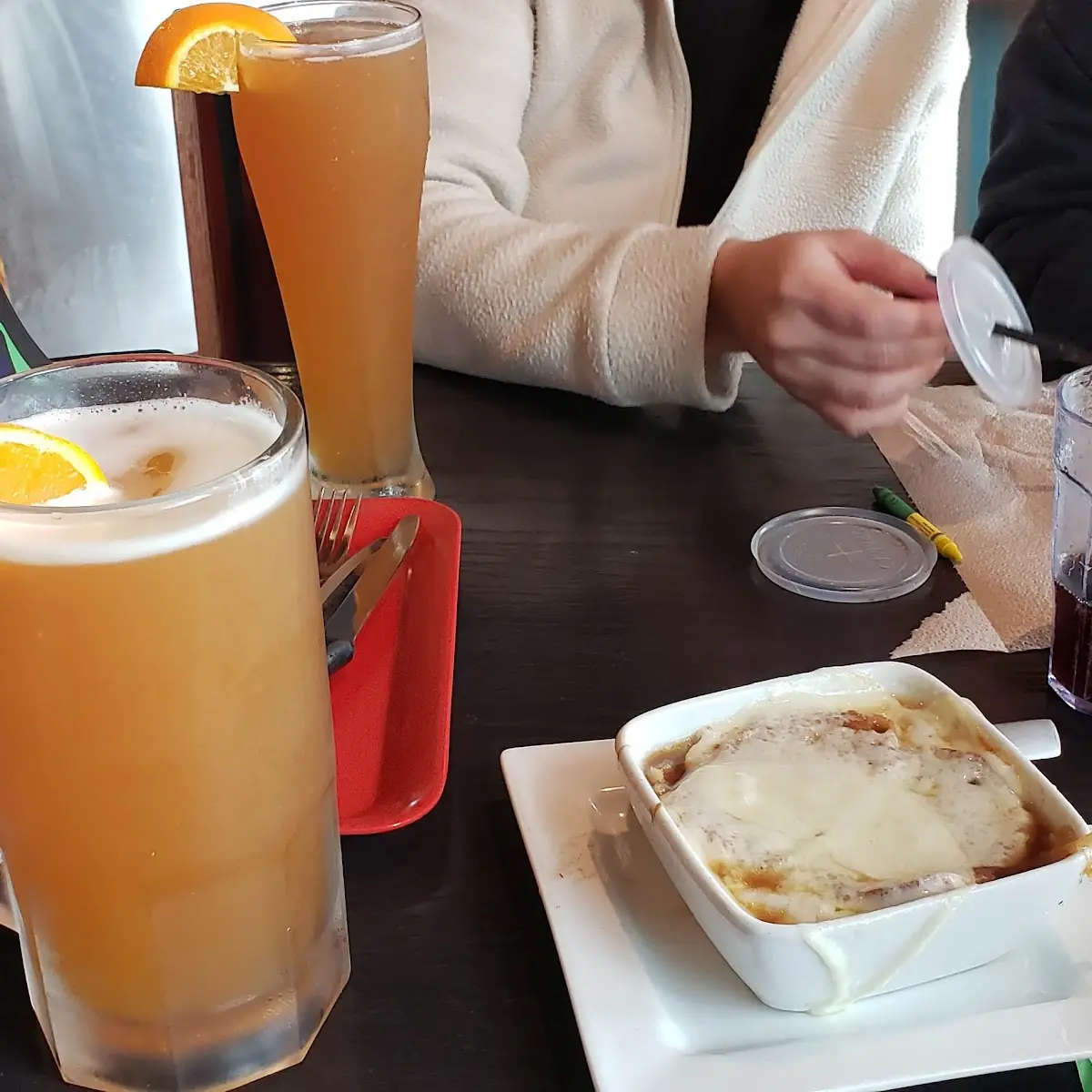 French Onion Soup and Beers