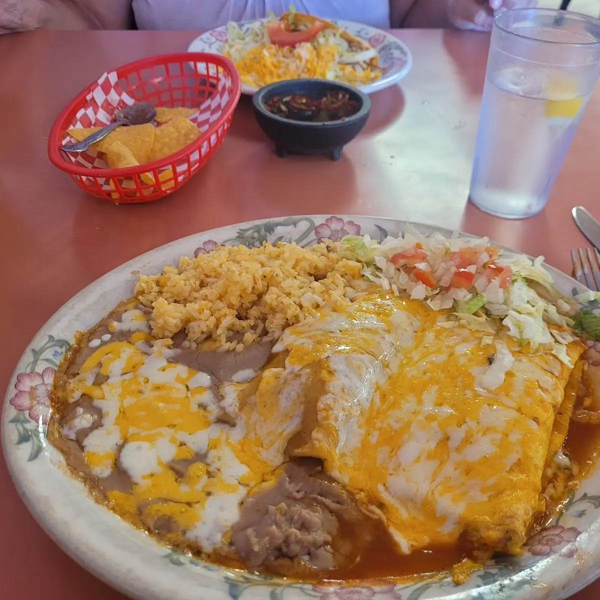 Shredded Beef Enchilada and Chile Relleno Combination