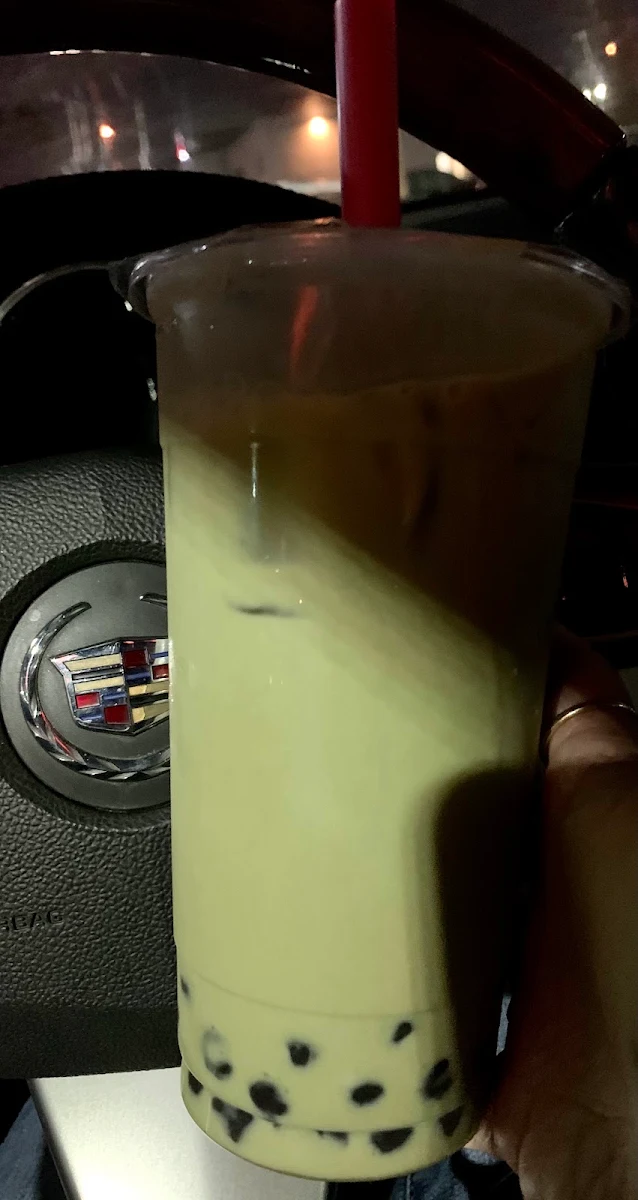 Green Matcha Latte with Boba