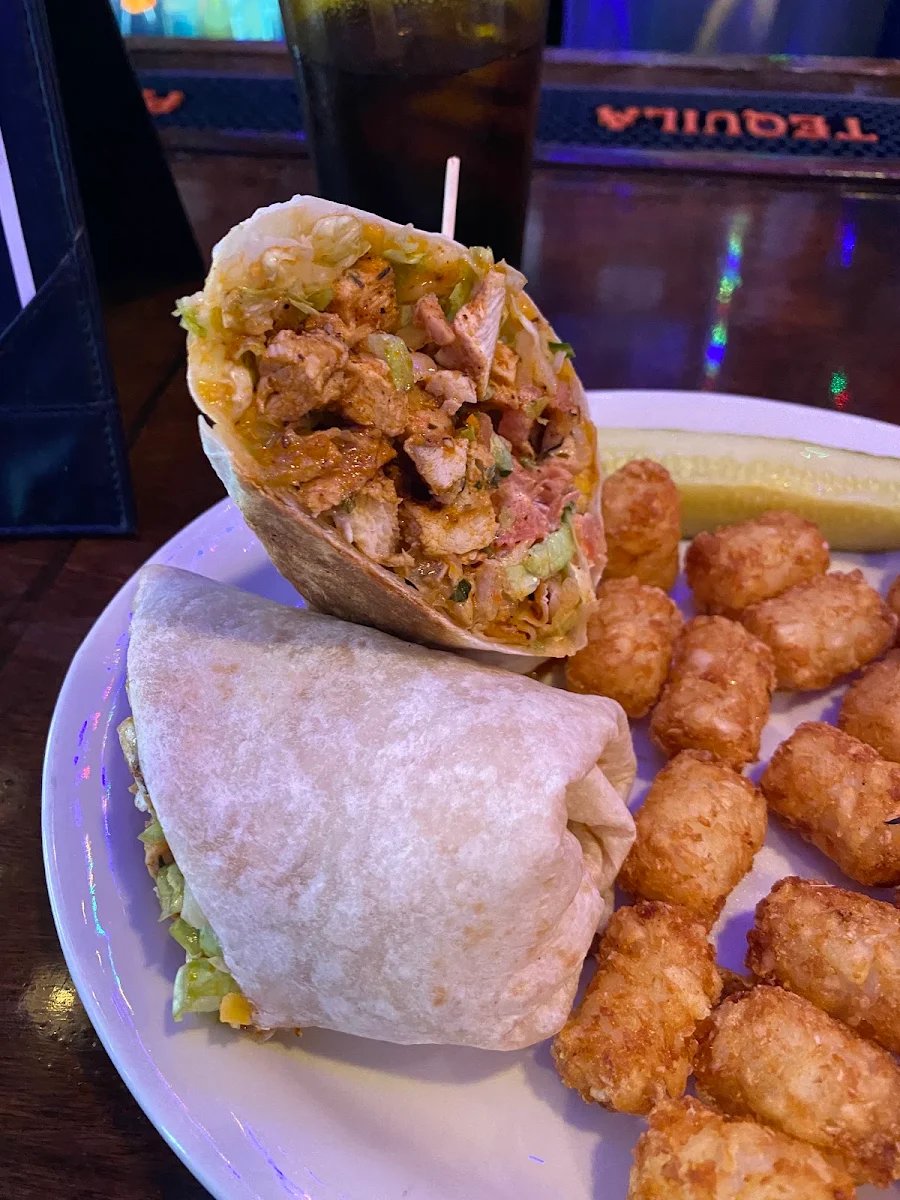 Blackened Chicken Wrap with Tots