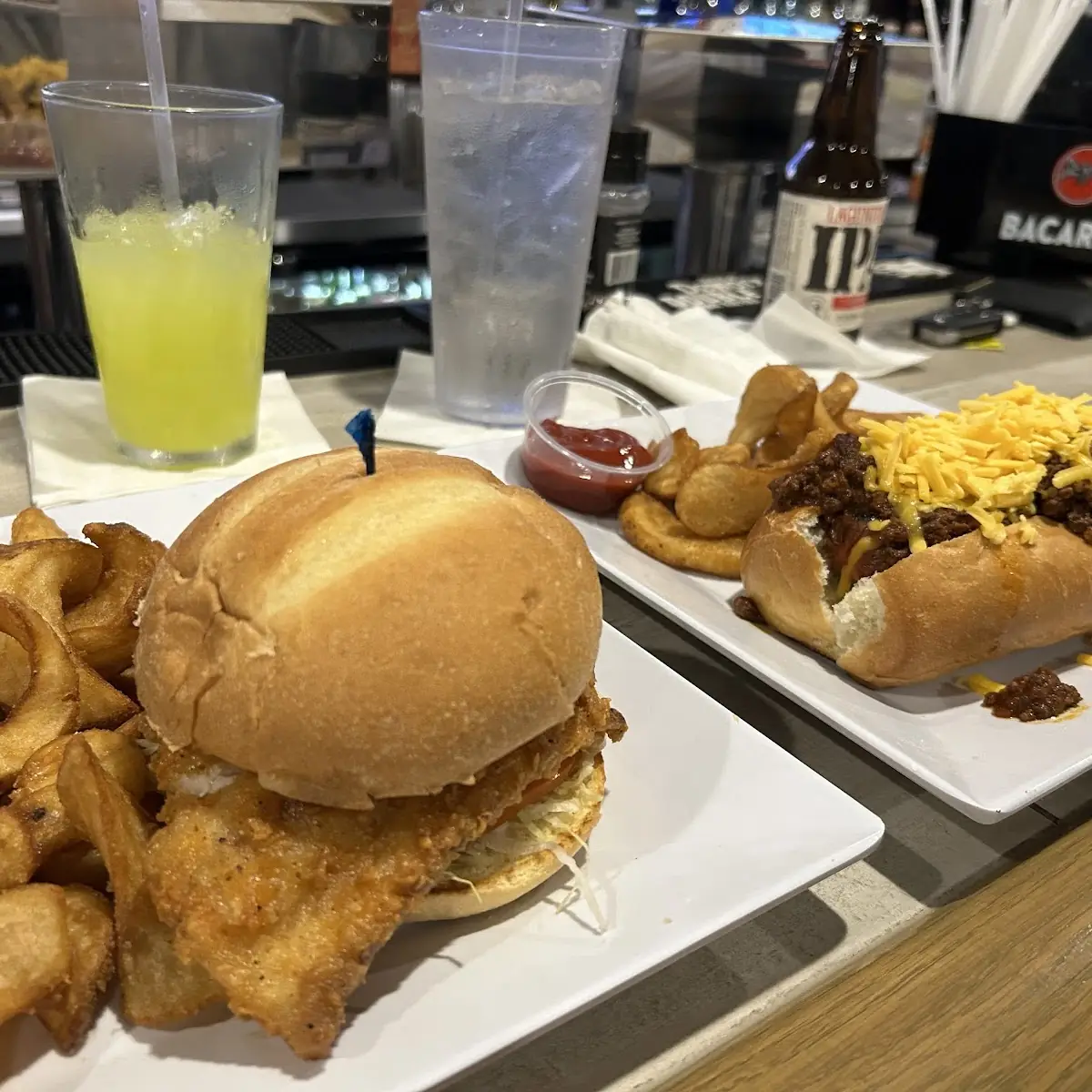Grouper Sandwich Chili Dog