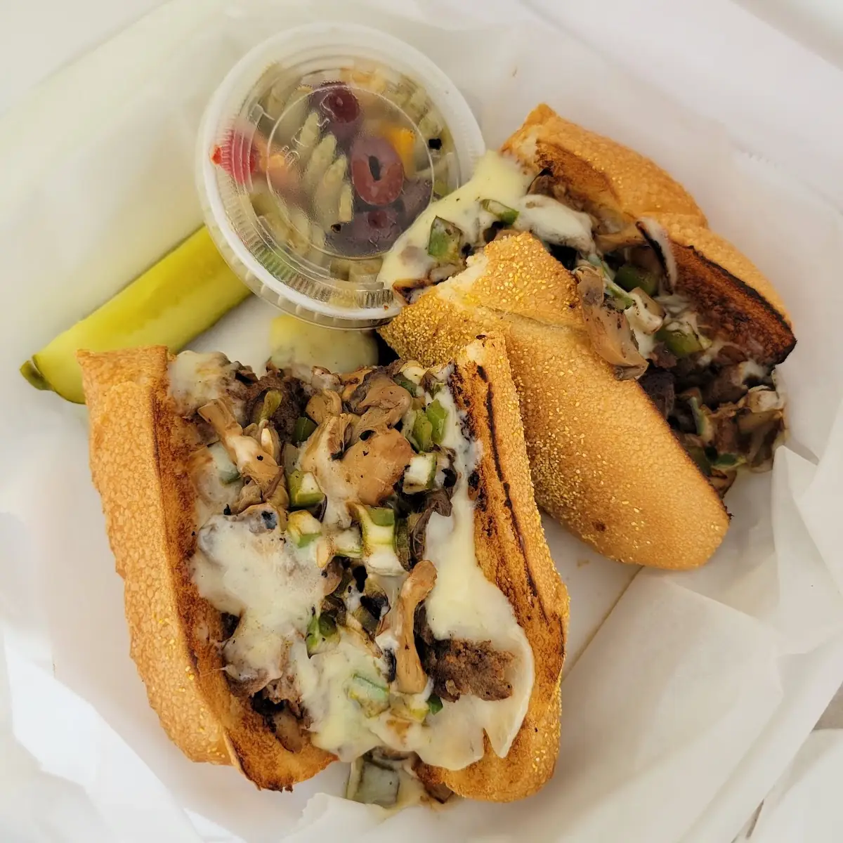 Steak and Cheese and Pasta Salad Side
