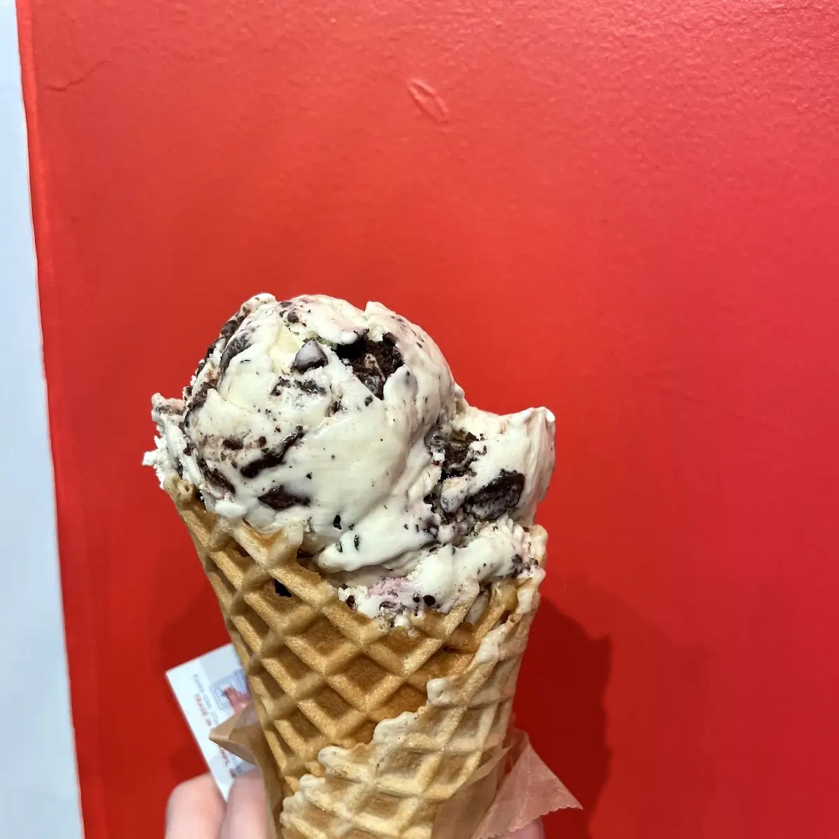 Mint Ice Cream on a Waffle Cone