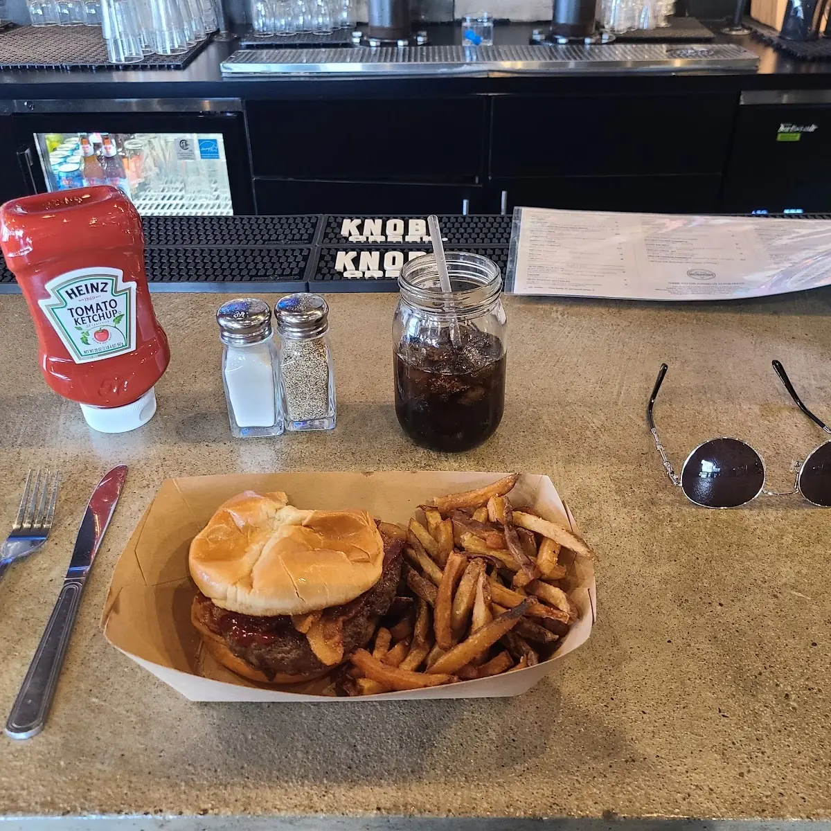 Bacon Burger with Frys and a Rootbeer