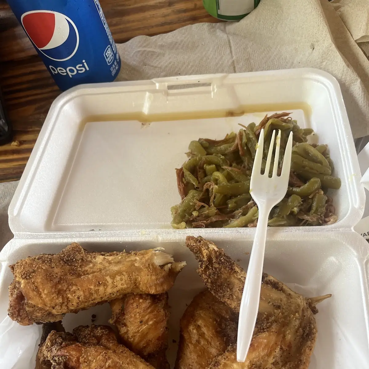 Fried Wings and Green Beans