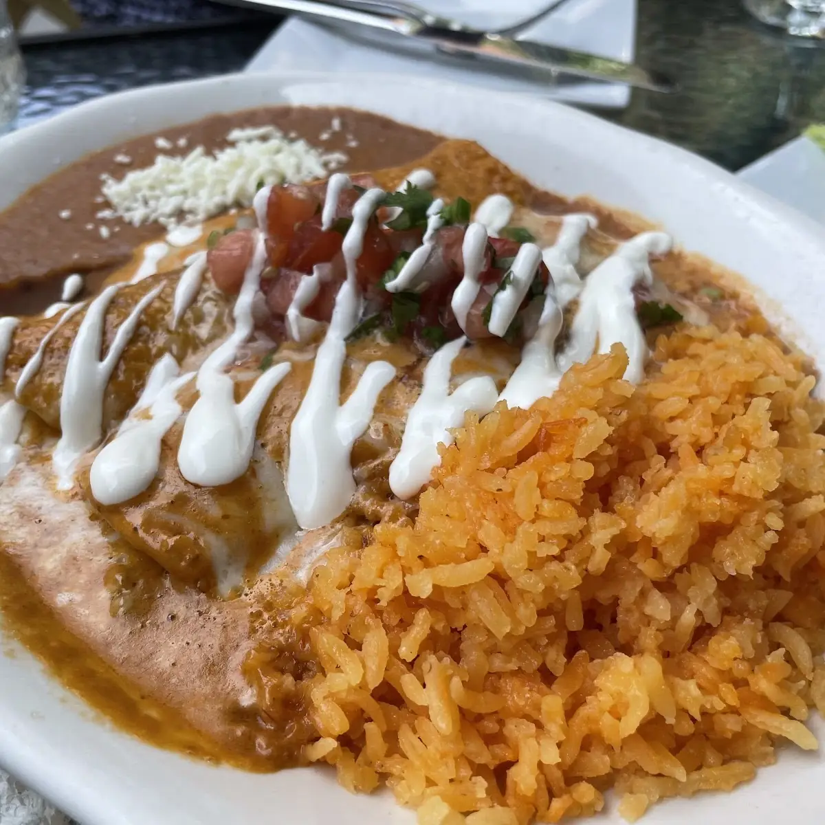Roasted Chicken Enchiladas w Salsa Roja