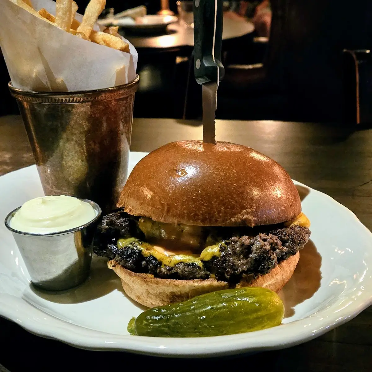 Double Cheeseburger and Pickle