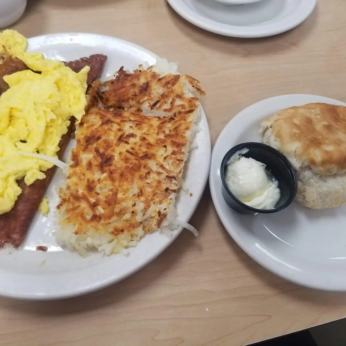 Breakfast Croissant Chicken Fried Steak 'N Eggs