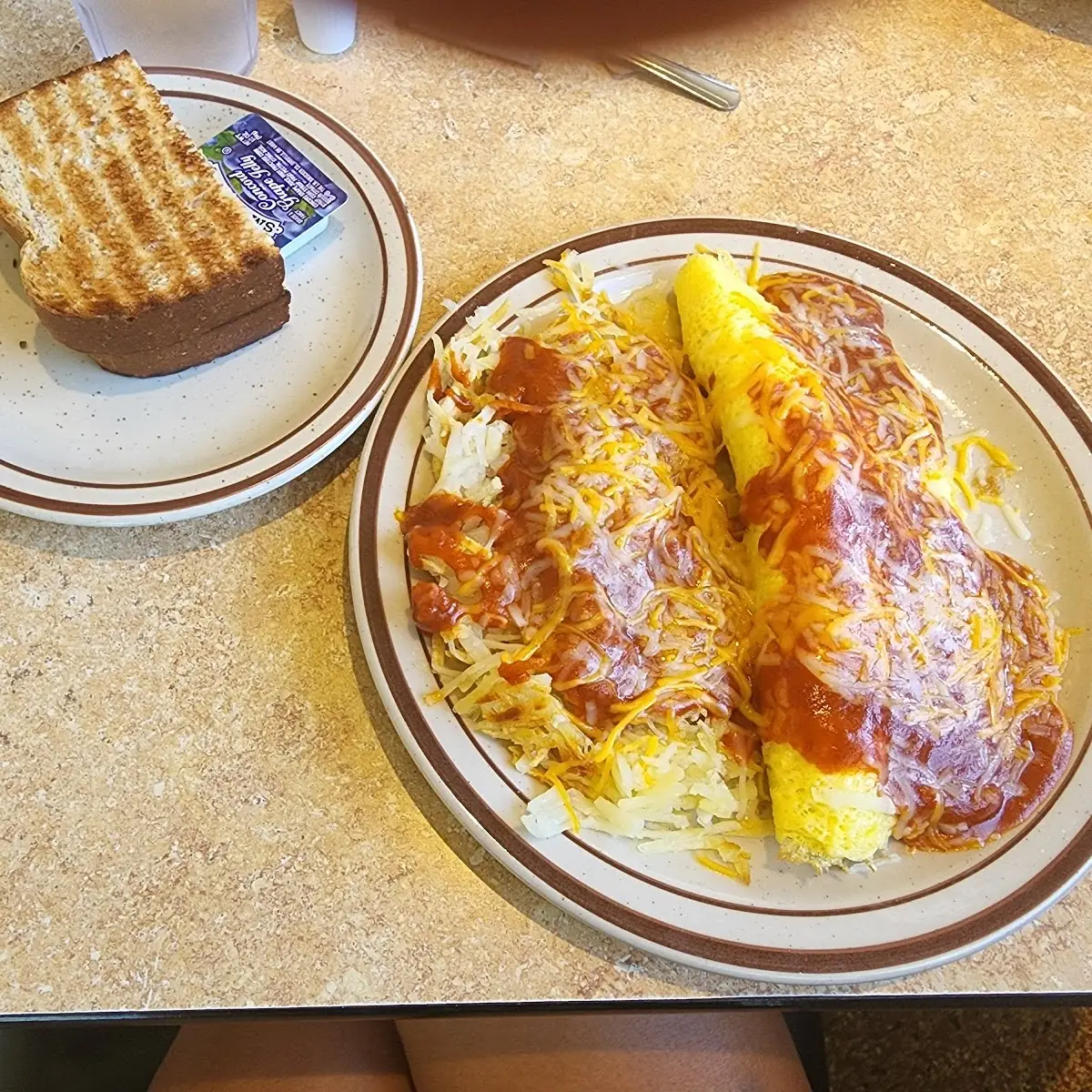 Scrambled Eggs and Hashbrowns Breakfast Plate