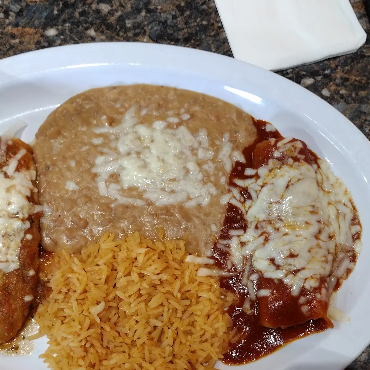 Beef Enchilada and Chile Relleno