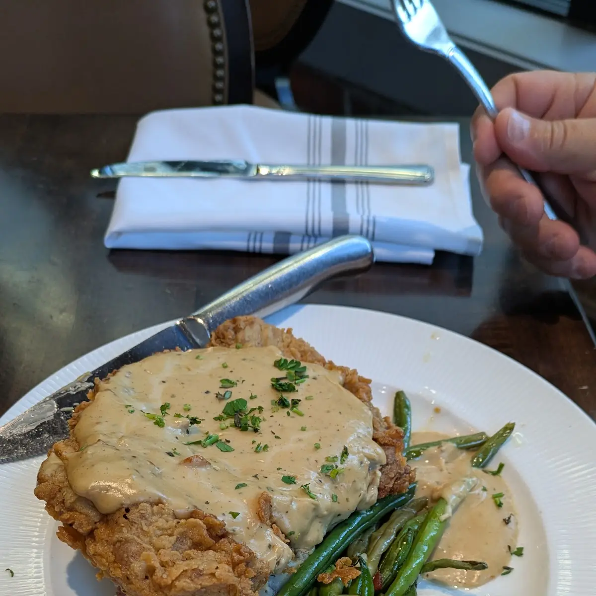 Chicken Fried Steak with Grilled Asparagus