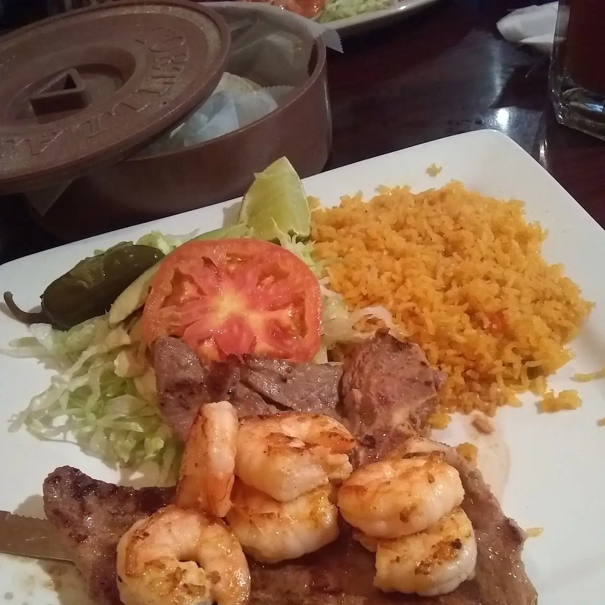 T-Bone Steak and Shrimp