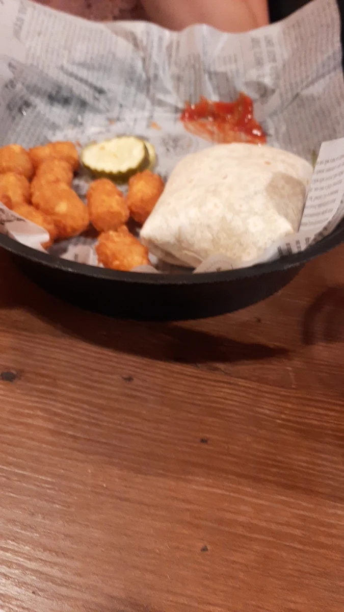 Chicken Wrap and Tater Tots